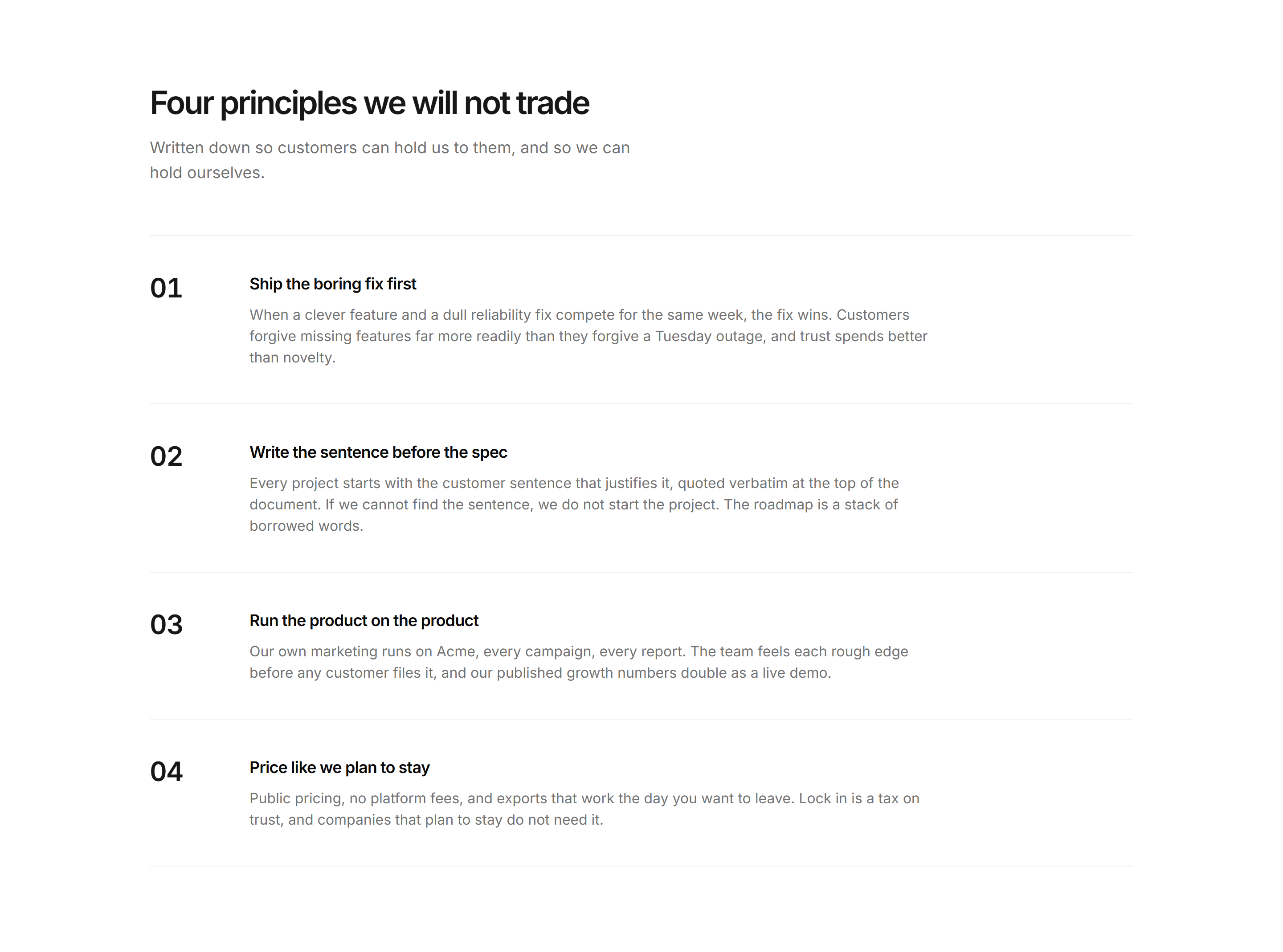 Marketing About: Principles Numbered