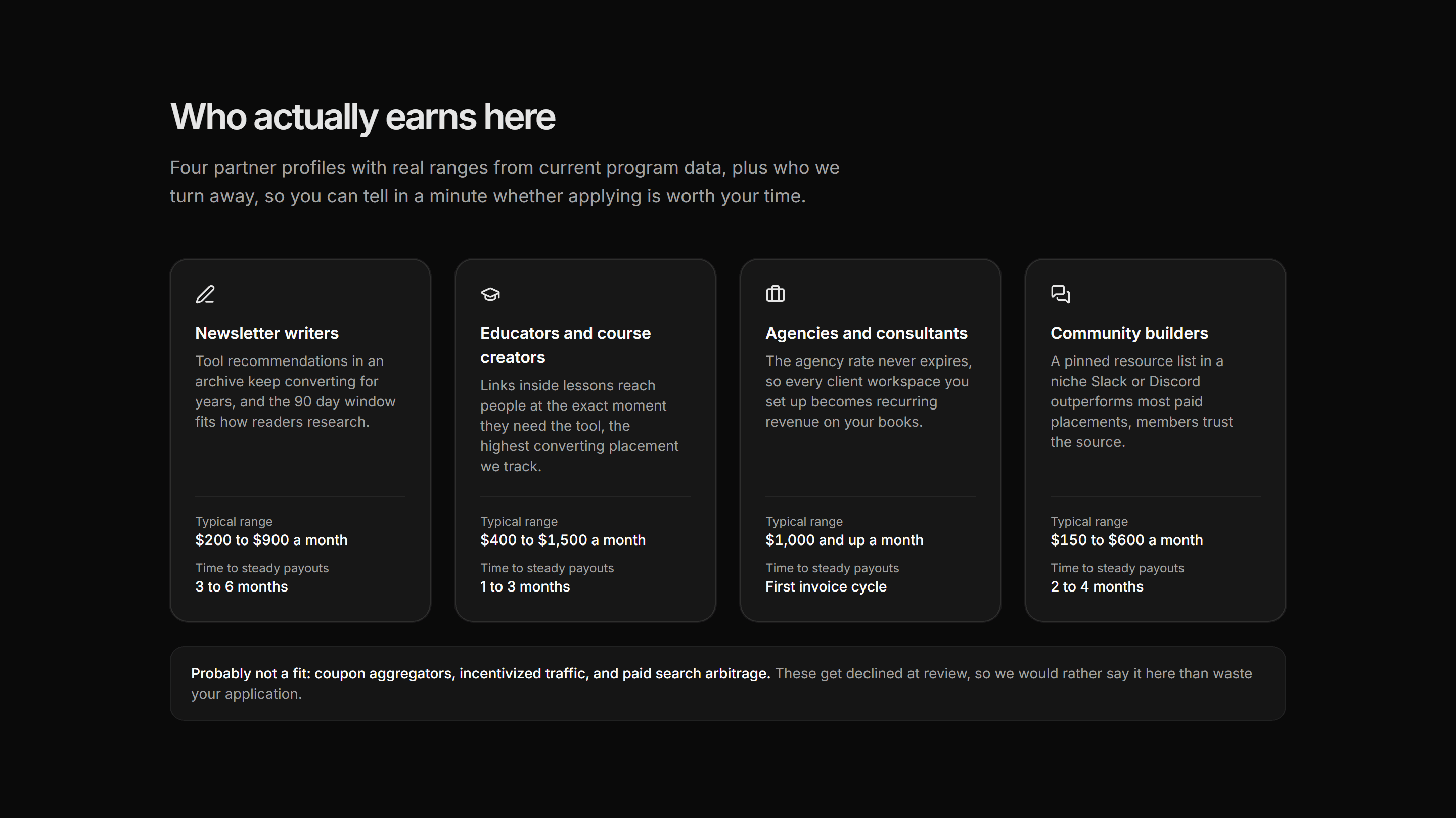 Marketing Affiliate: Audience Fit Grid