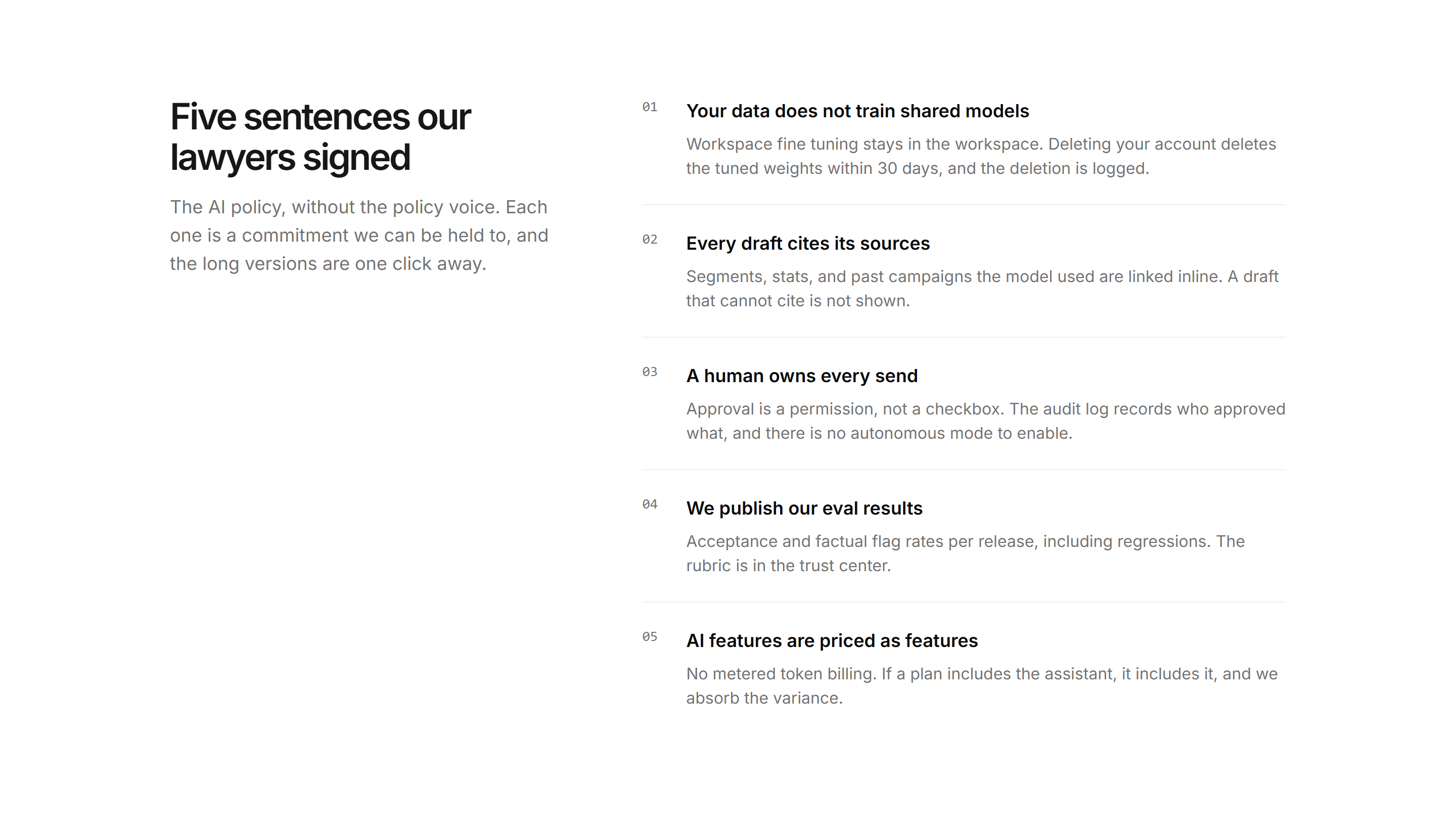 Marketing AI Feature: Ai Principles List