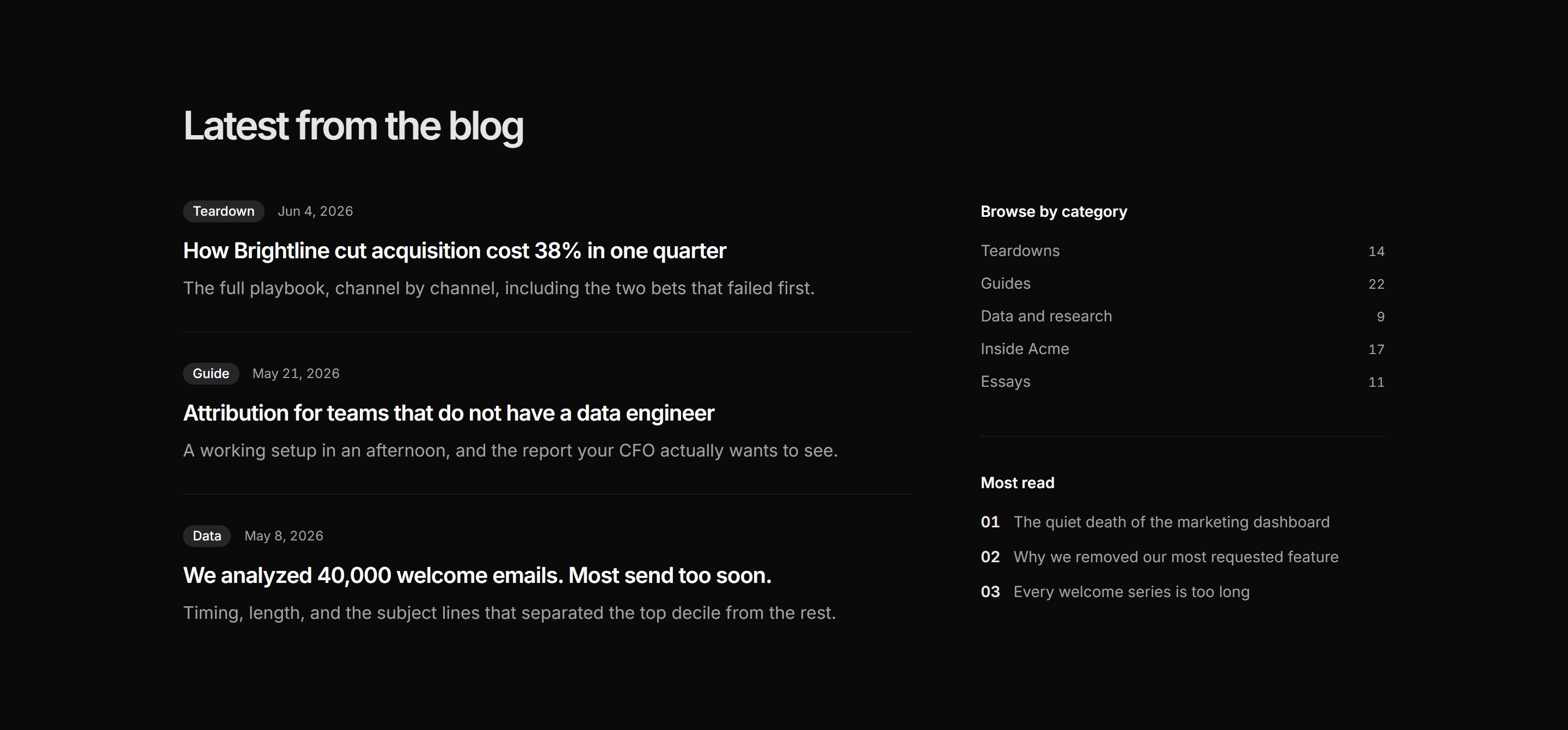 Marketing Blog: Posts With Sidebar
