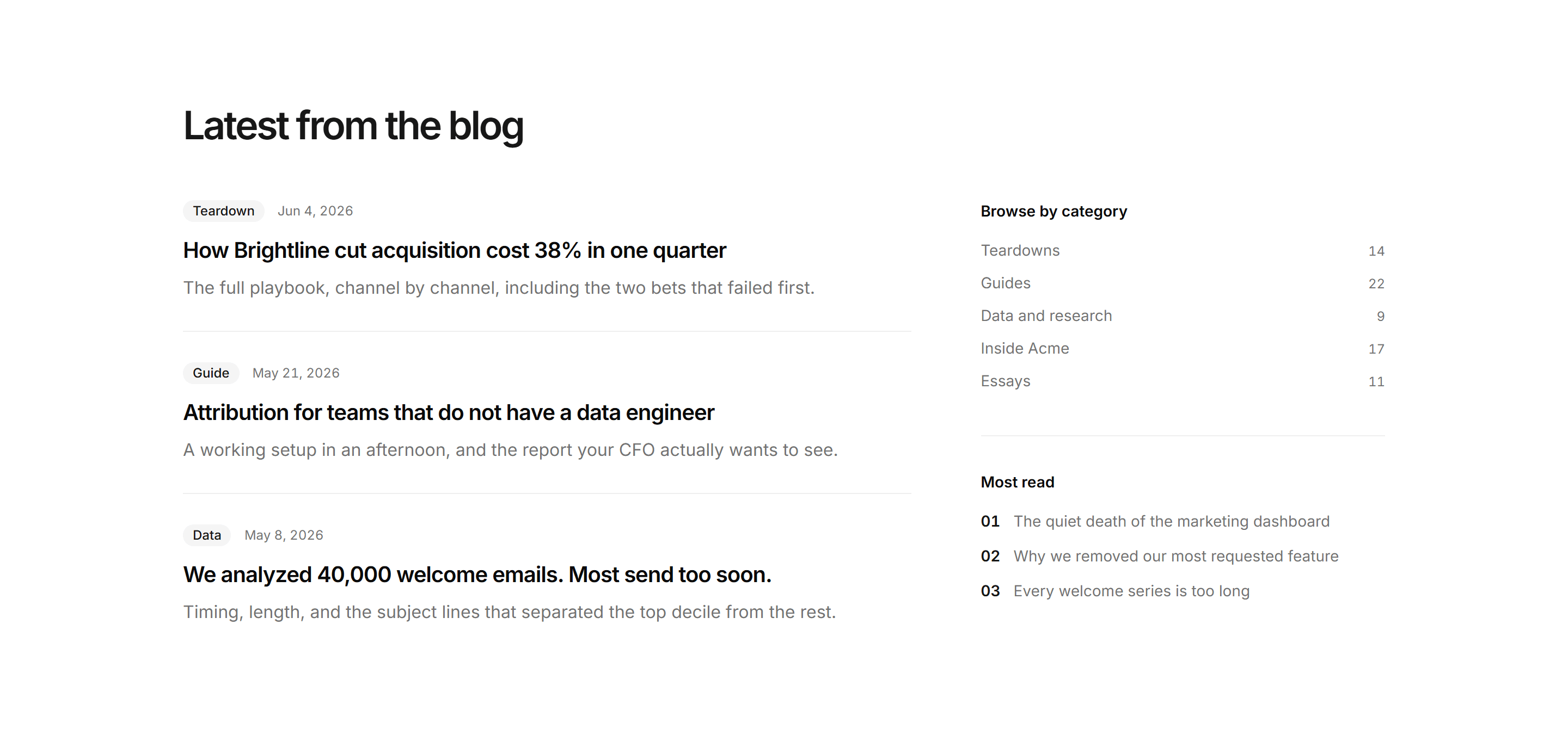 Marketing Blog: Posts With Sidebar