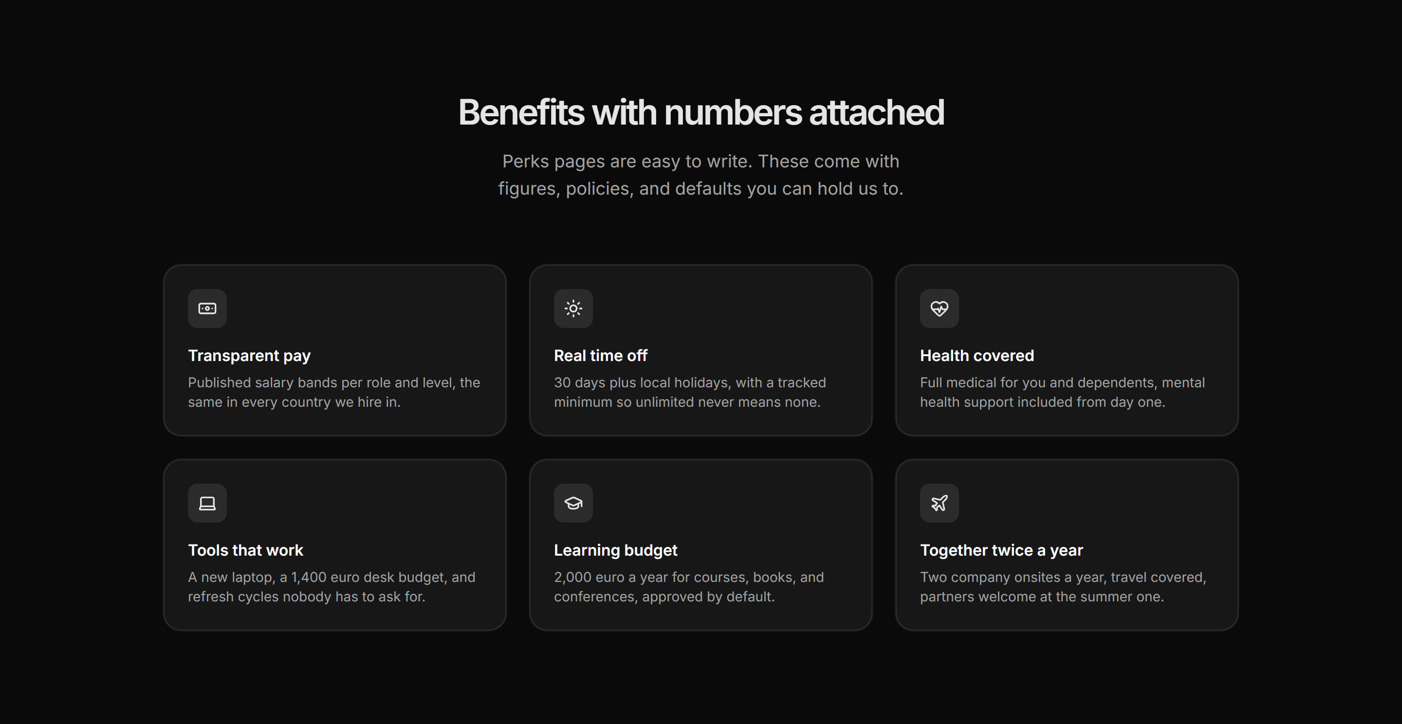 Marketing Career: Benefits Grid