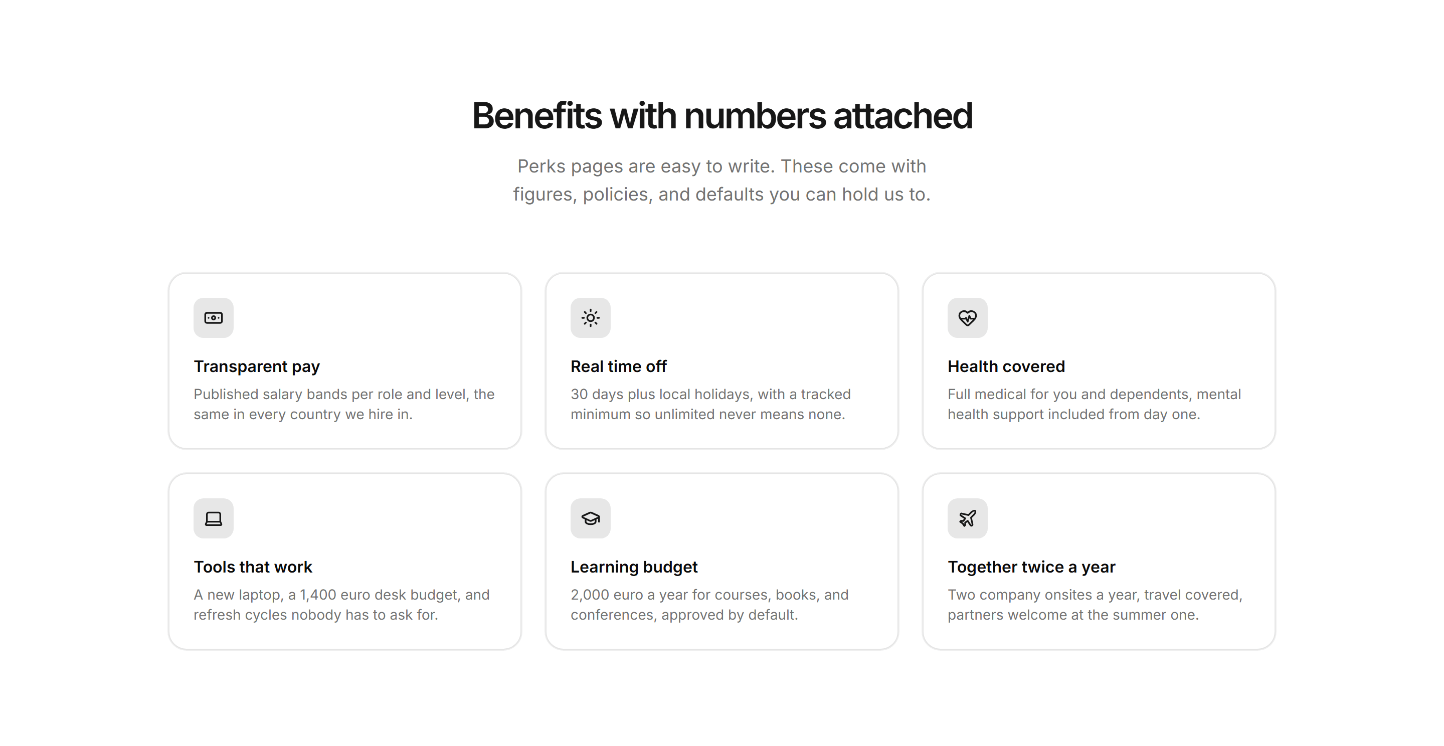 Marketing Career: Benefits Grid