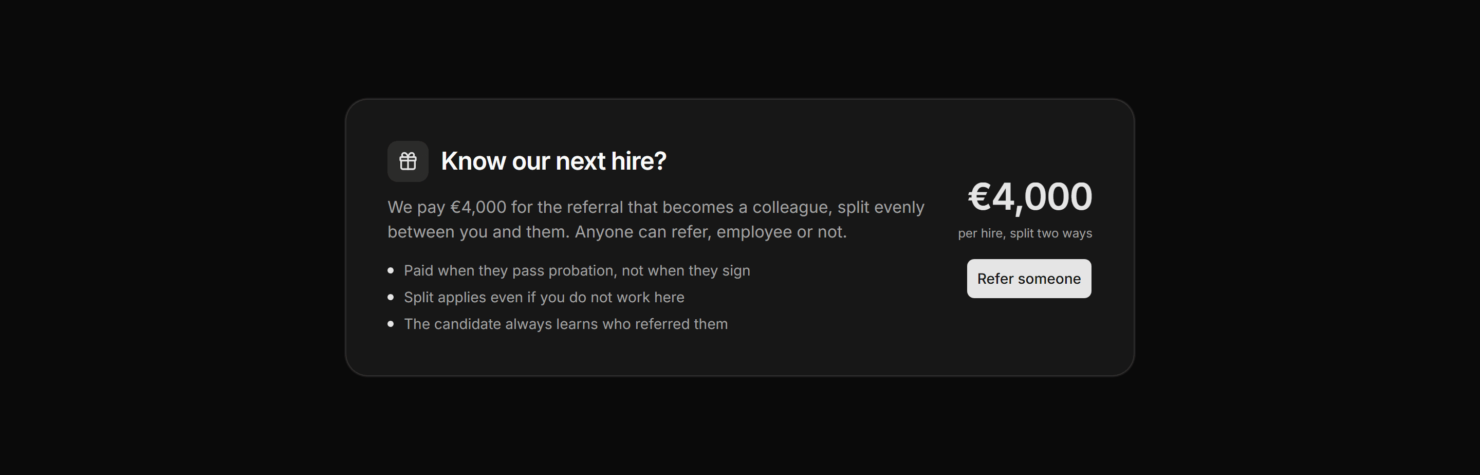 Marketing Career: Referral Program Card