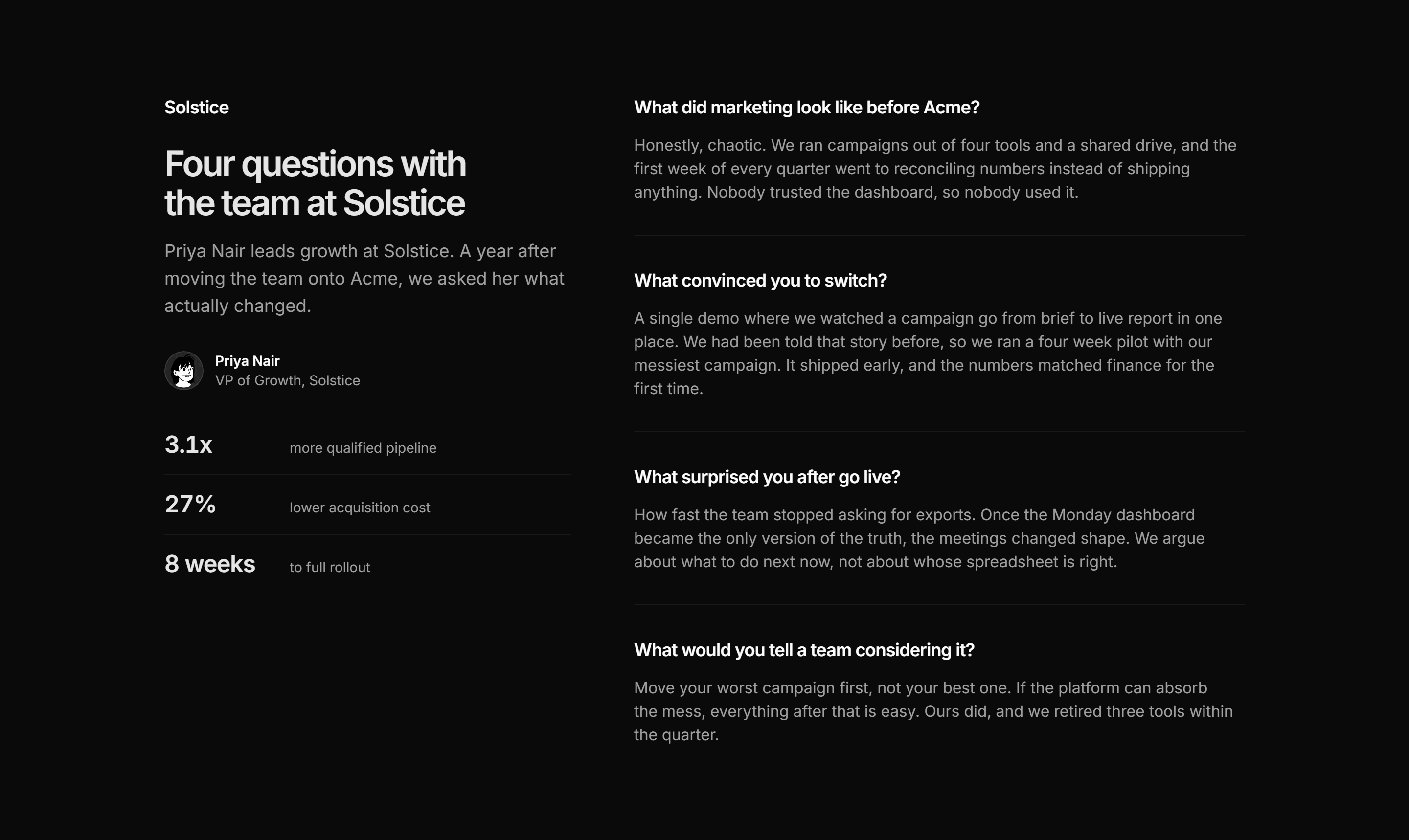 Marketing Case Study: Interview Story