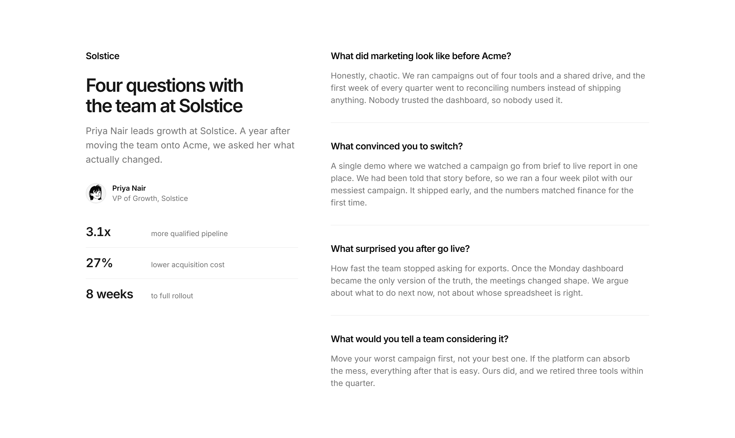 Marketing Case Study: Interview Story