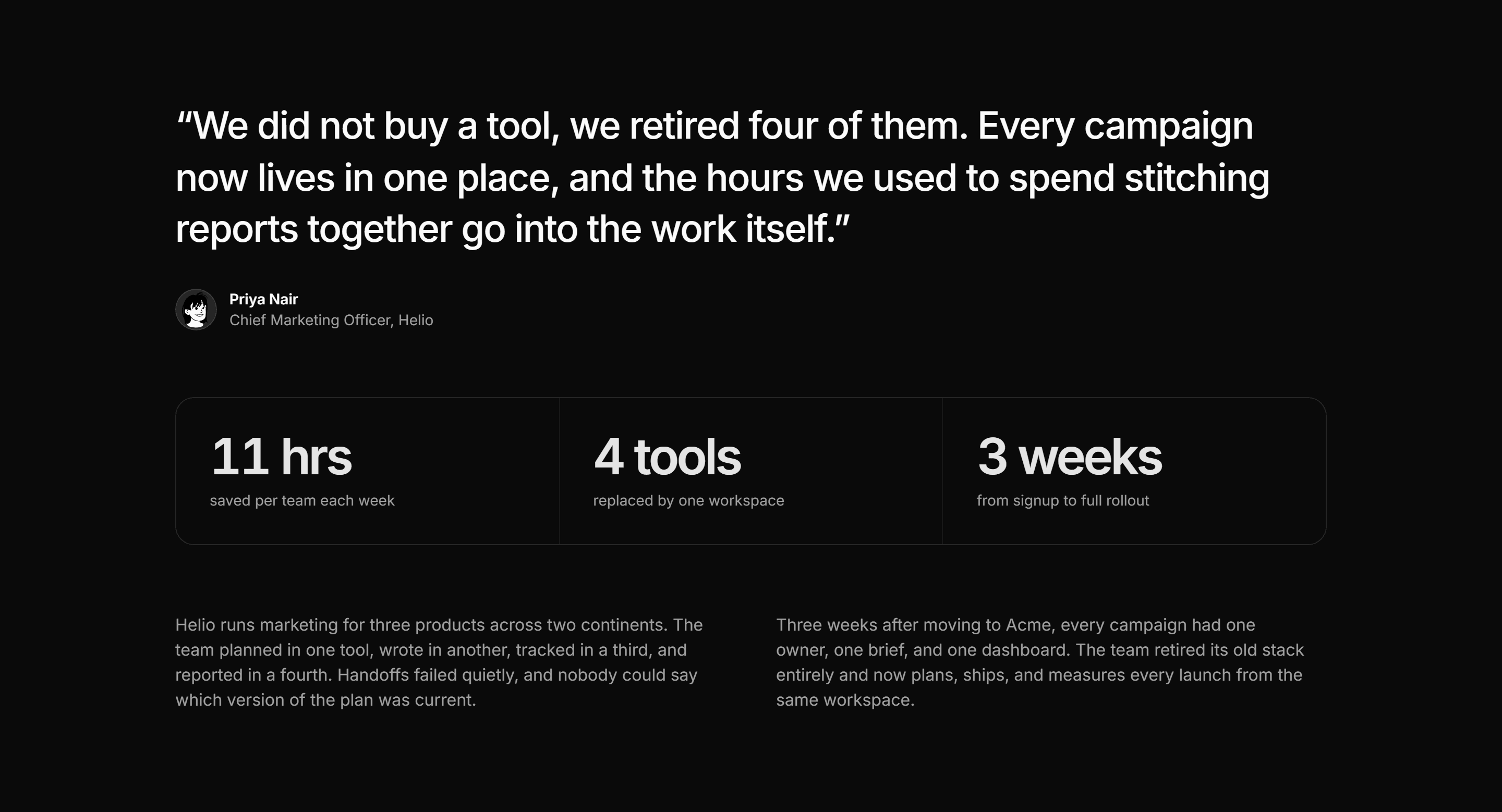 Marketing Case Study: Quote Led Story
