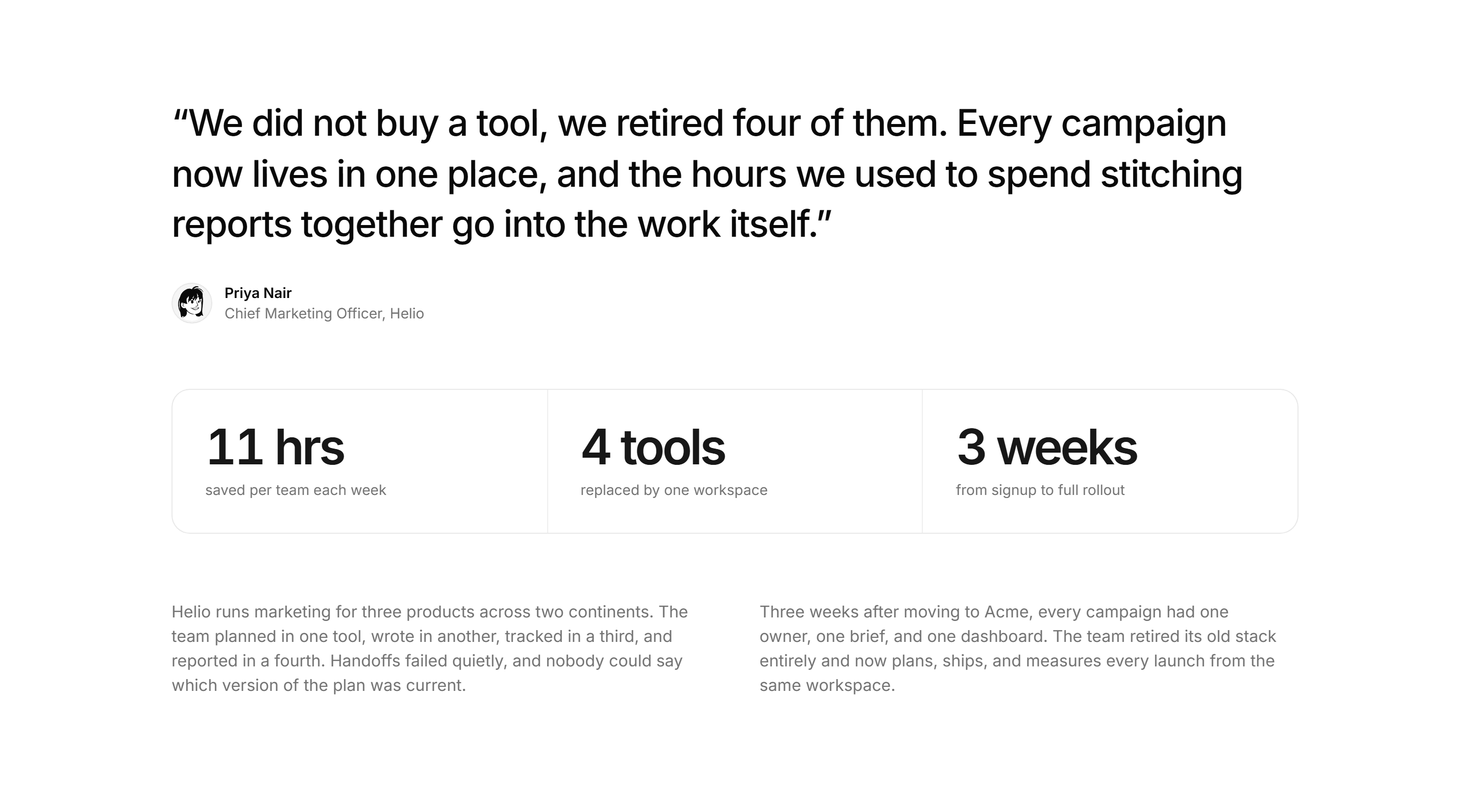 Marketing Case Study: Quote Led Story
