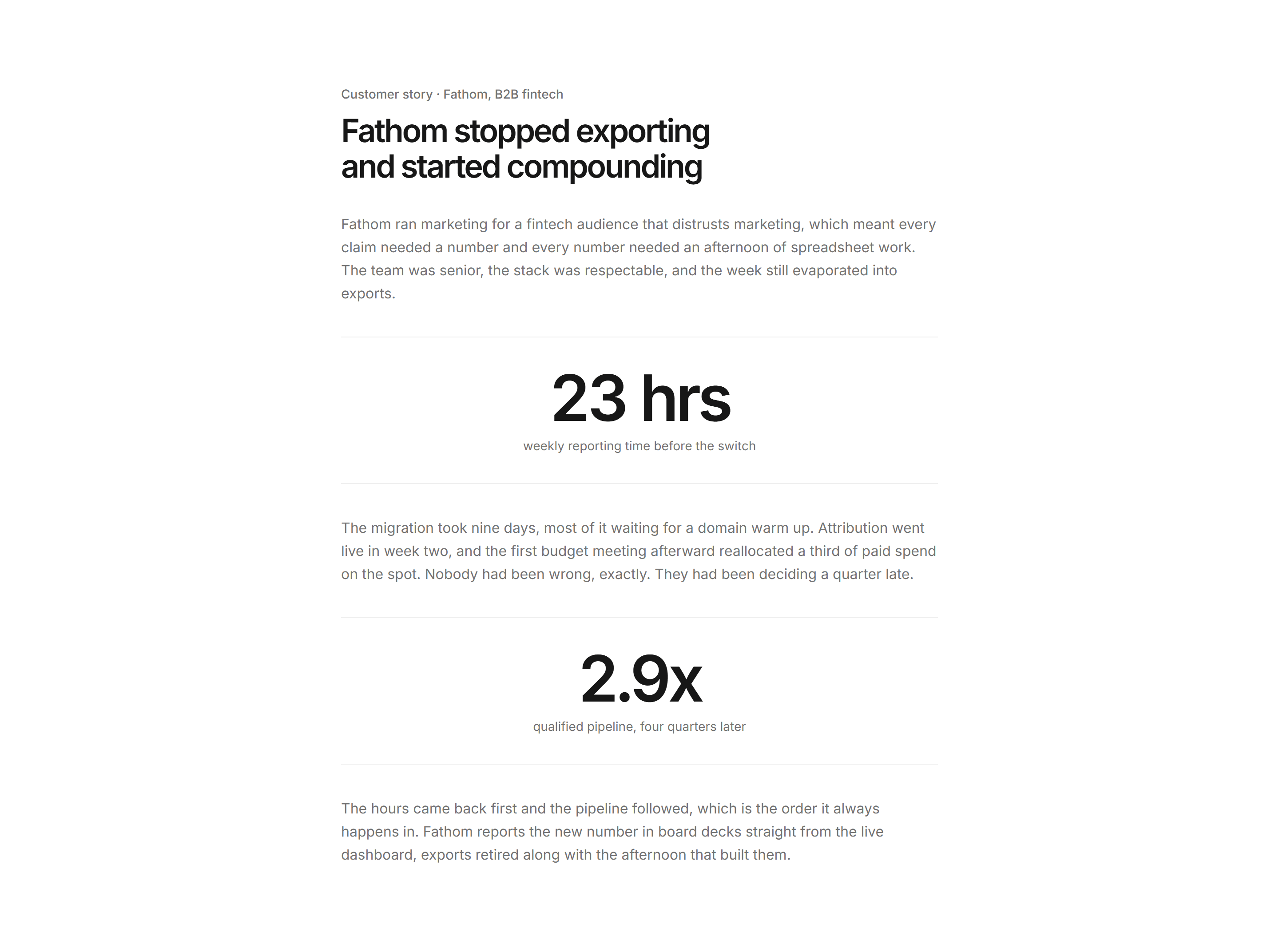 Marketing Case Study: Stat Callout Story