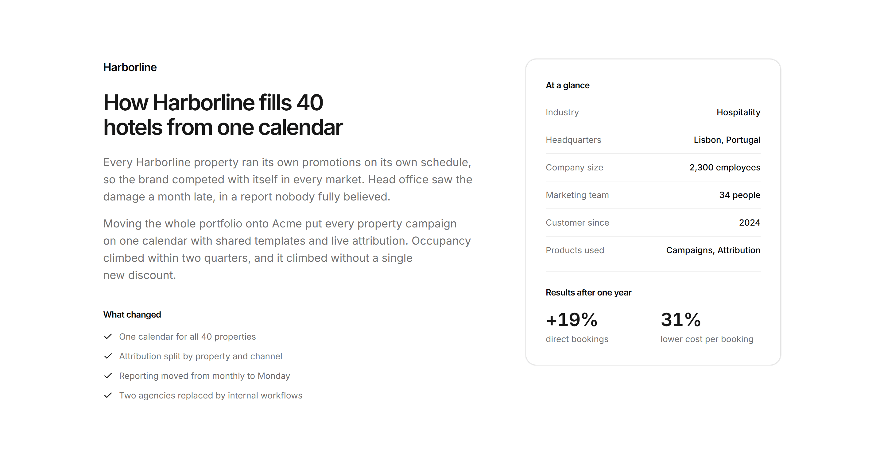 Marketing Case Study: Story With Fact Sheet