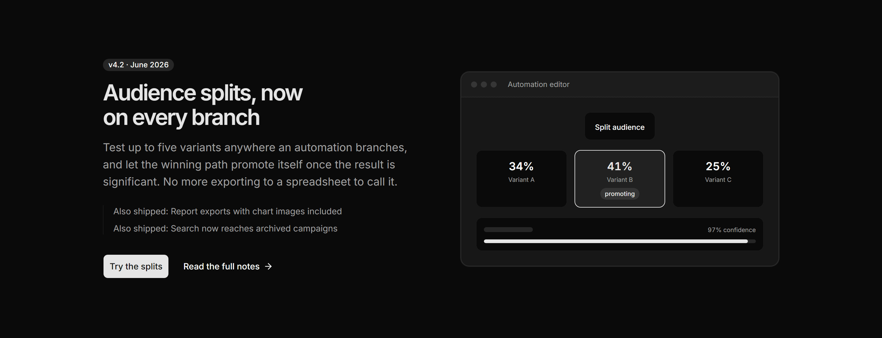 Marketing Changelog: Release Highlights Split