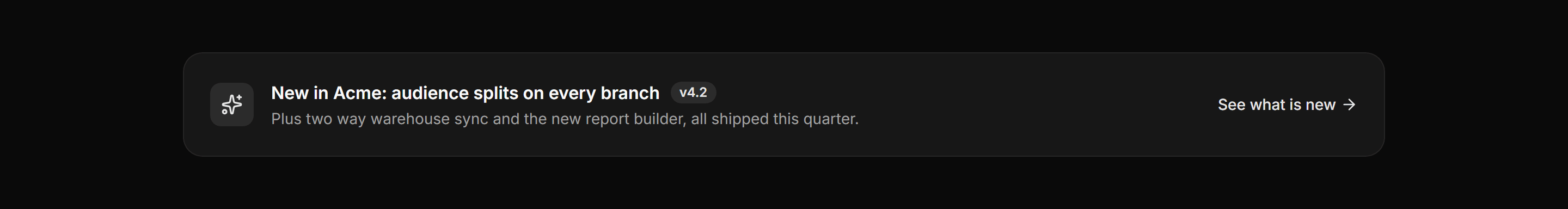 Marketing Changelog: Whats New Banner