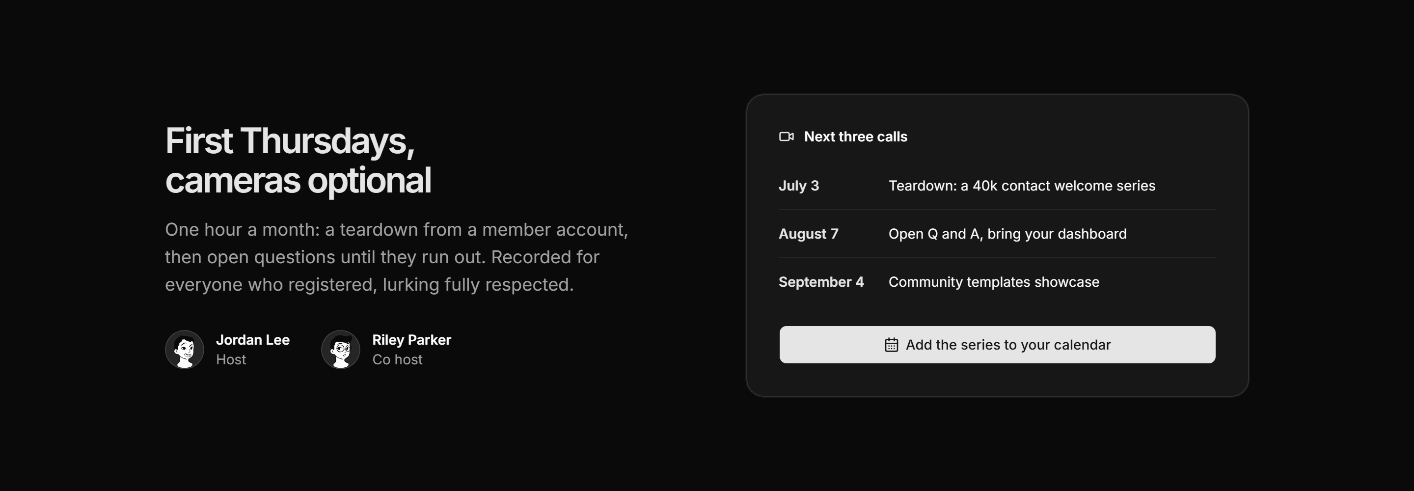 Marketing Community: Community Calls Split