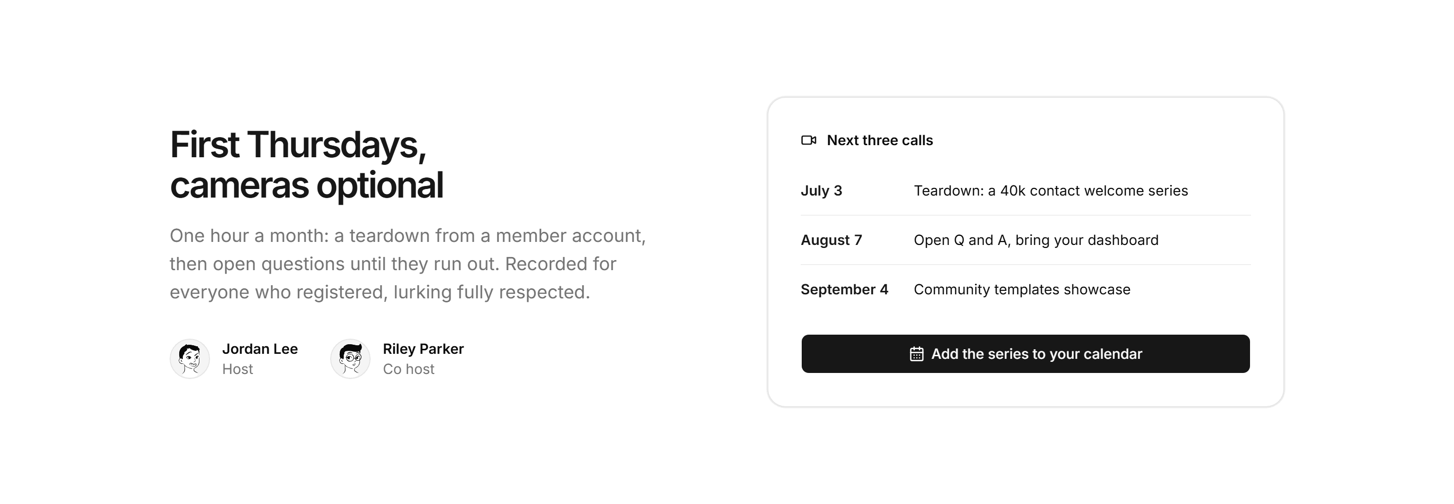 Marketing Community: Community Calls Split