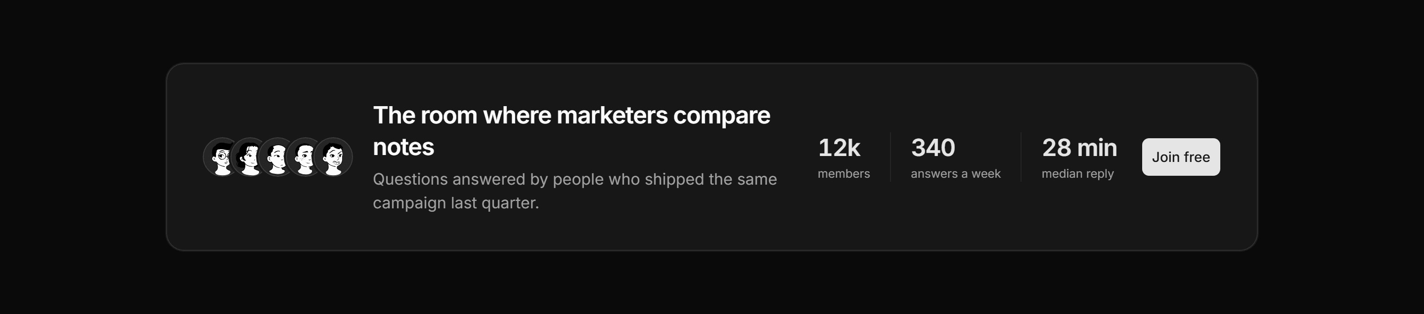 Marketing Community: Community Stats Banner