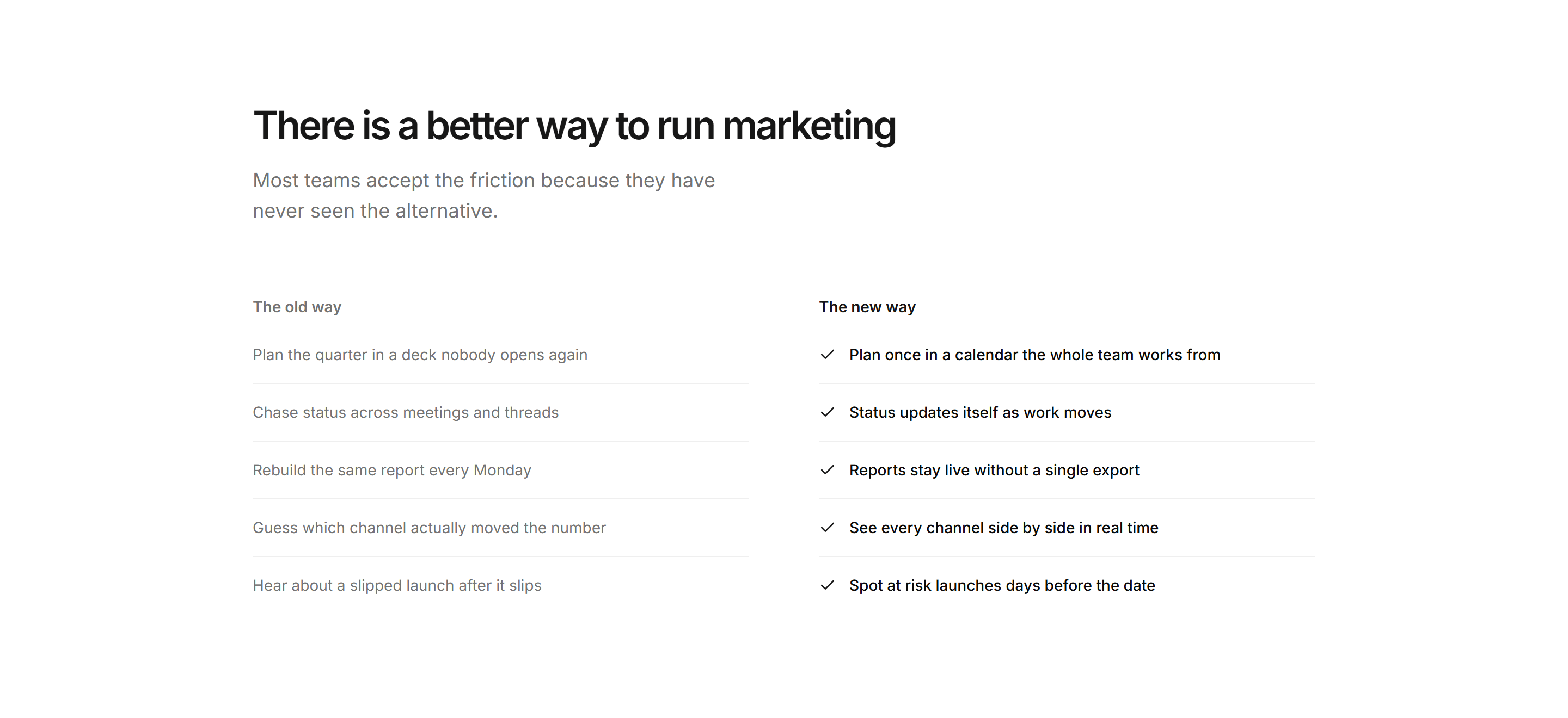 Marketing Comparison: Old Way New Way