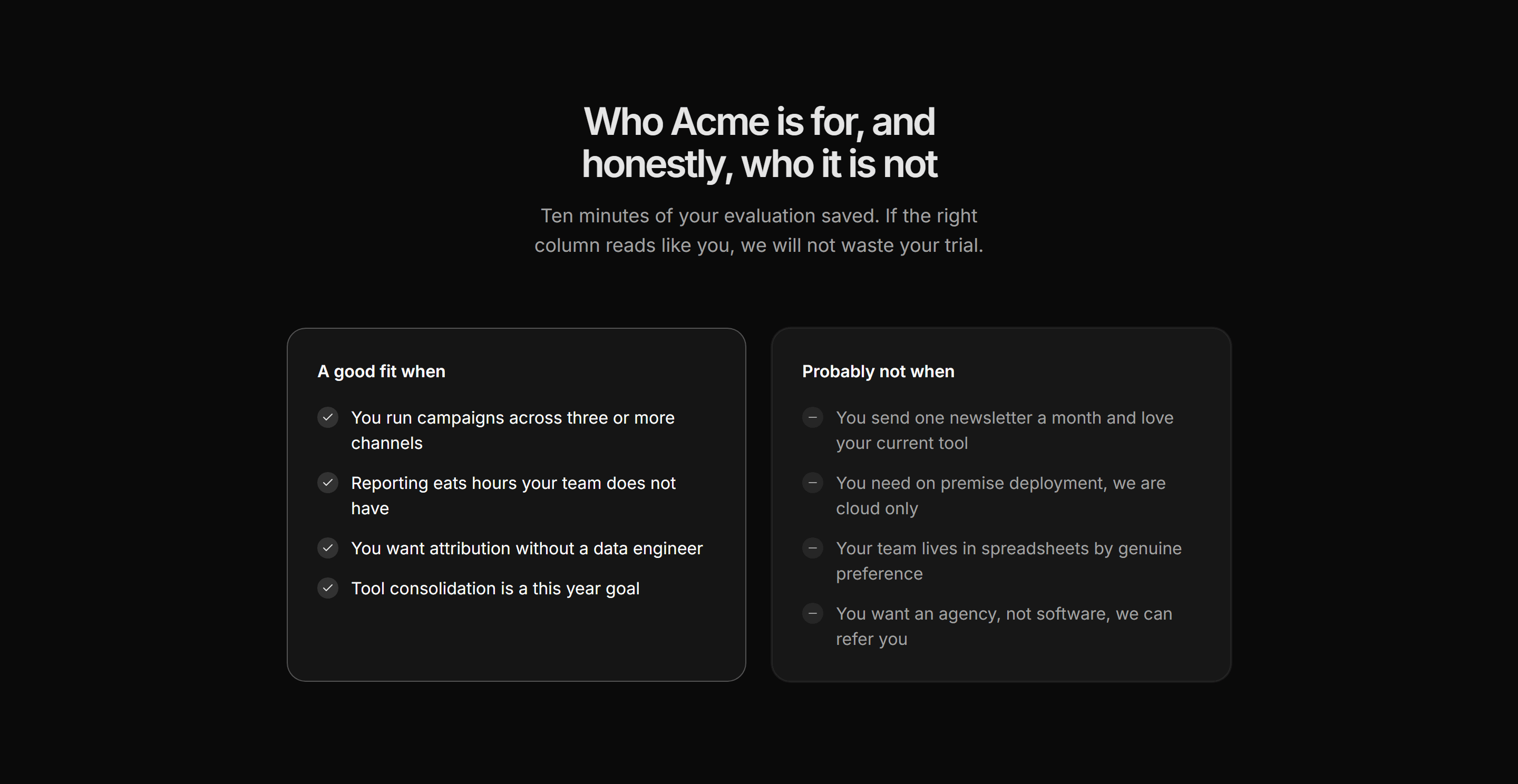 Marketing Comparison: Pros And Cons Split