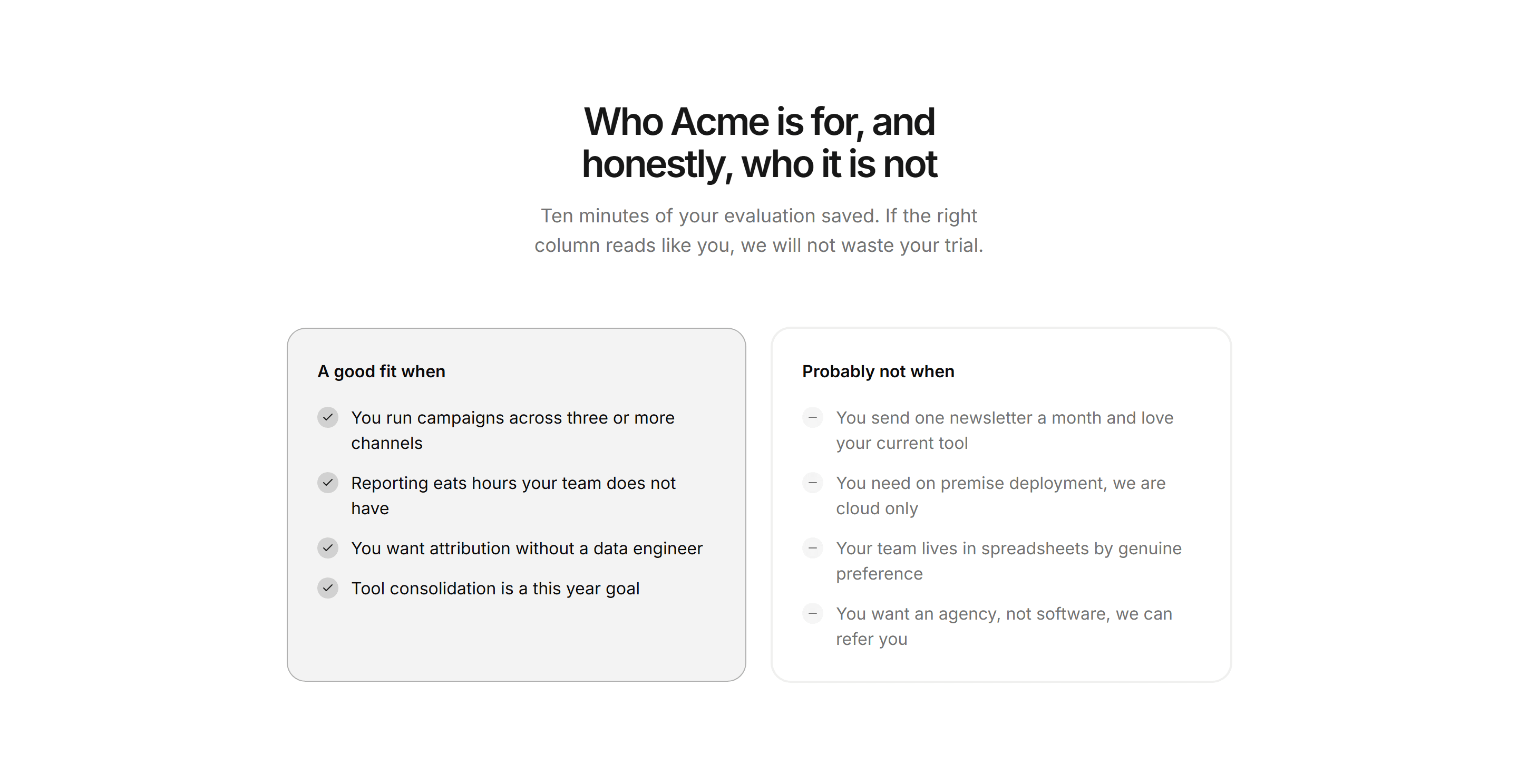 Marketing Comparison: Pros And Cons Split
