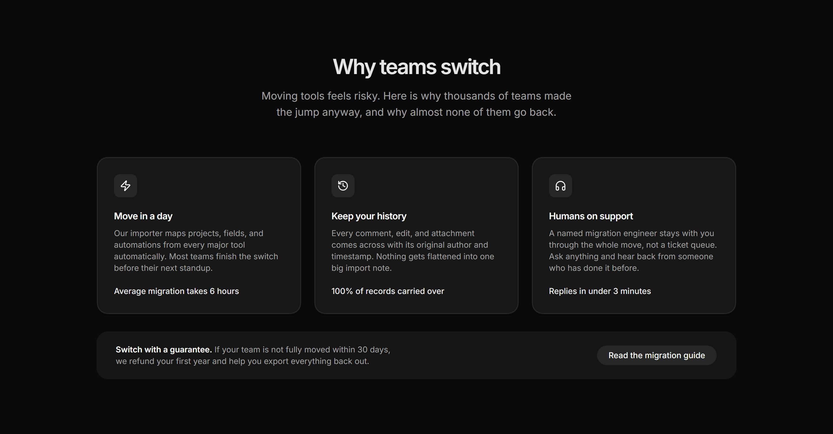 Marketing Comparison: Switch Reasons