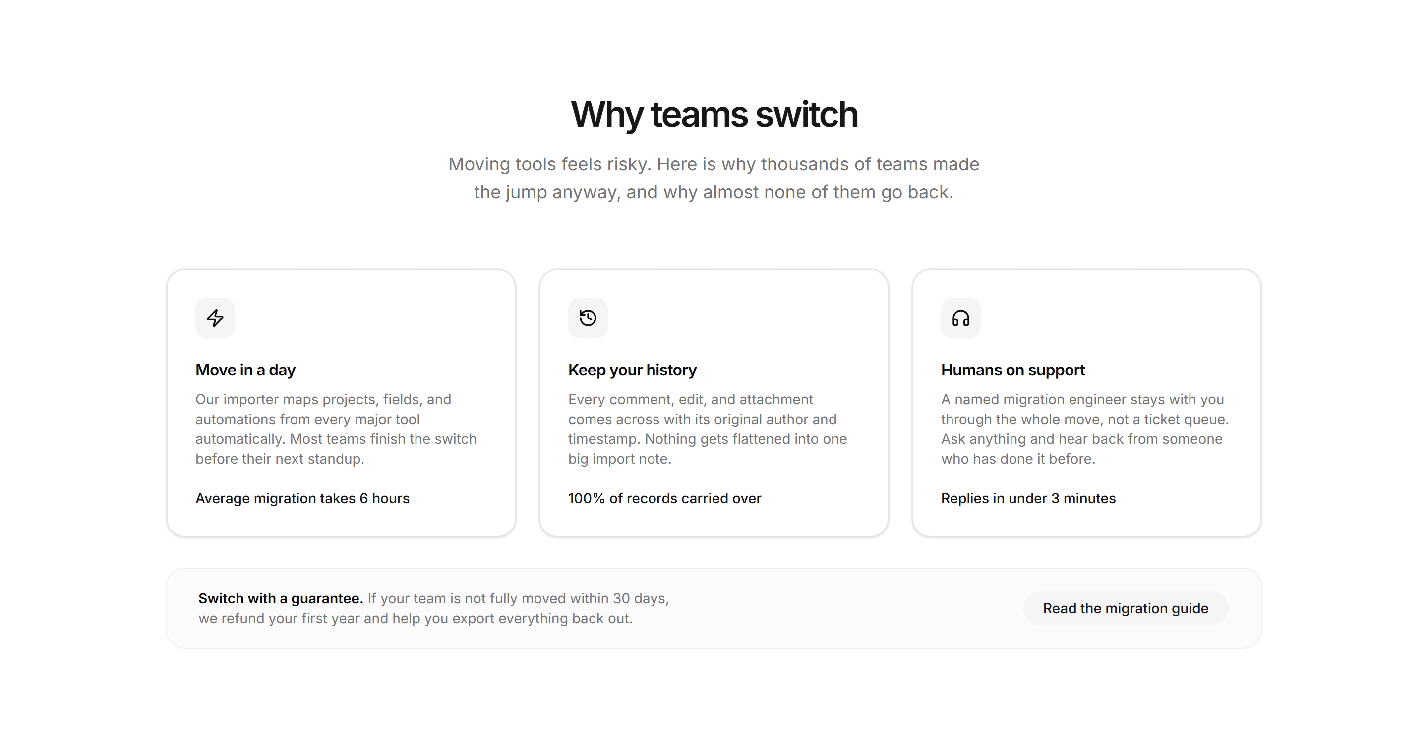 Marketing Comparison: Switch Reasons