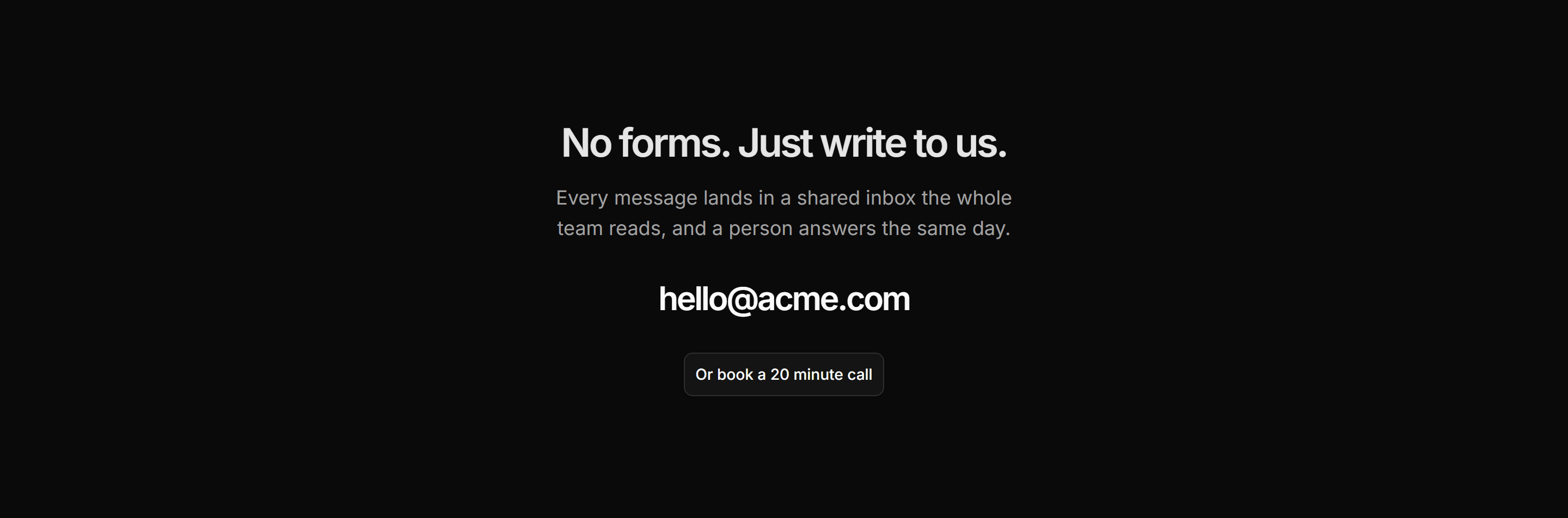 Marketing Contact: Centered Email Cta