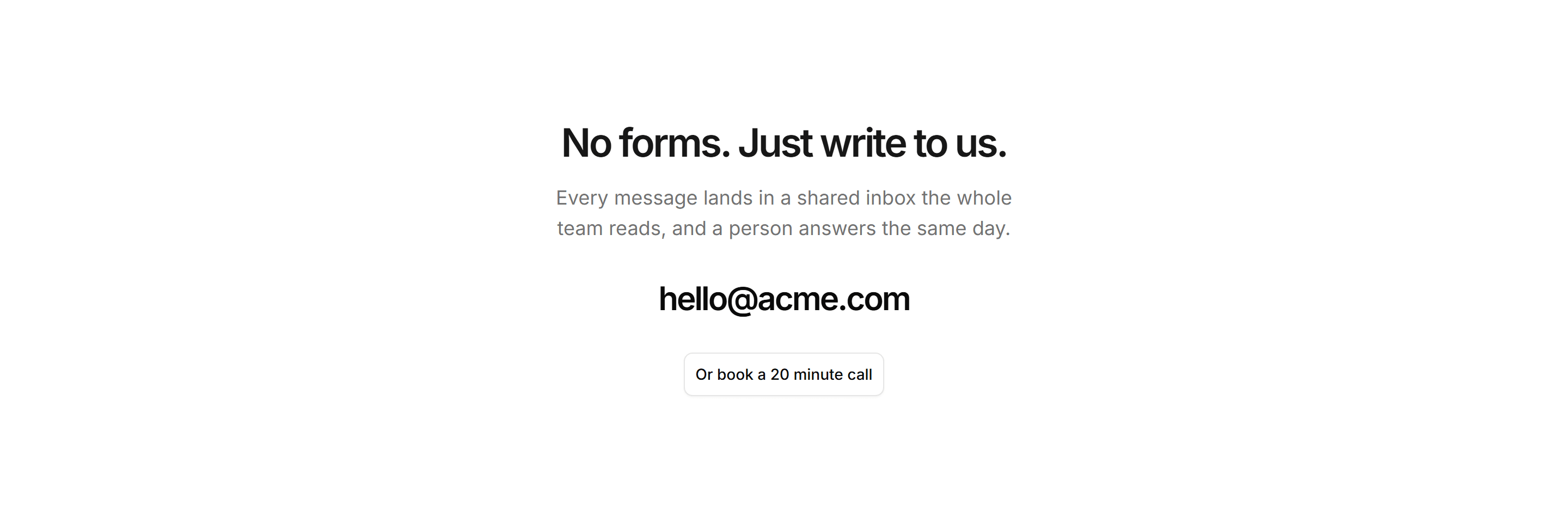 Marketing Contact: Centered Email Cta