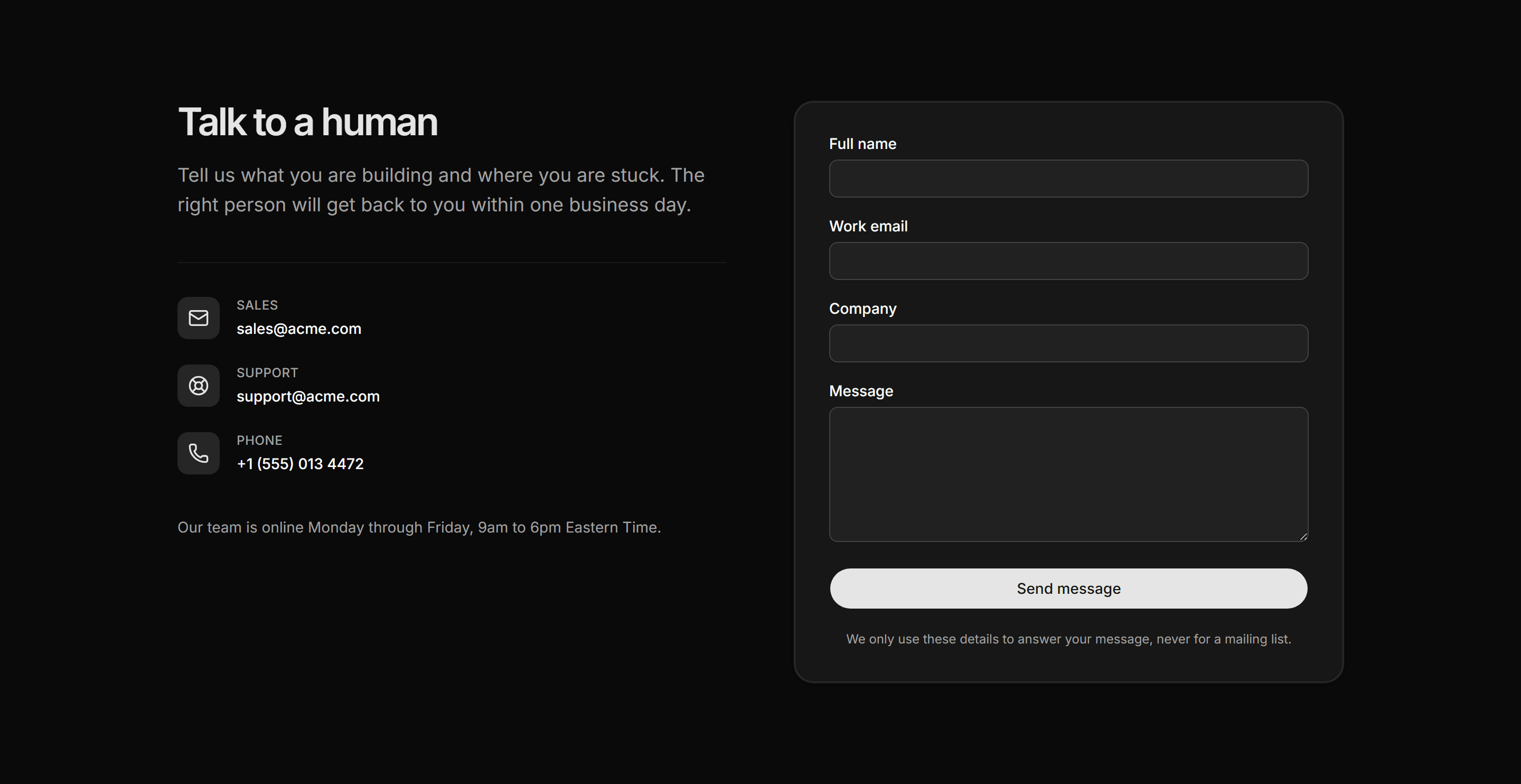 Marketing Contact: Form With Channels