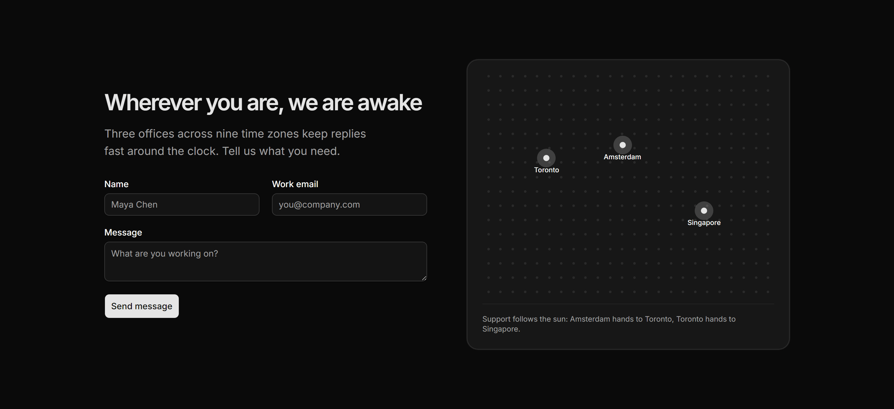 Marketing Contact: Form With Map Mockup