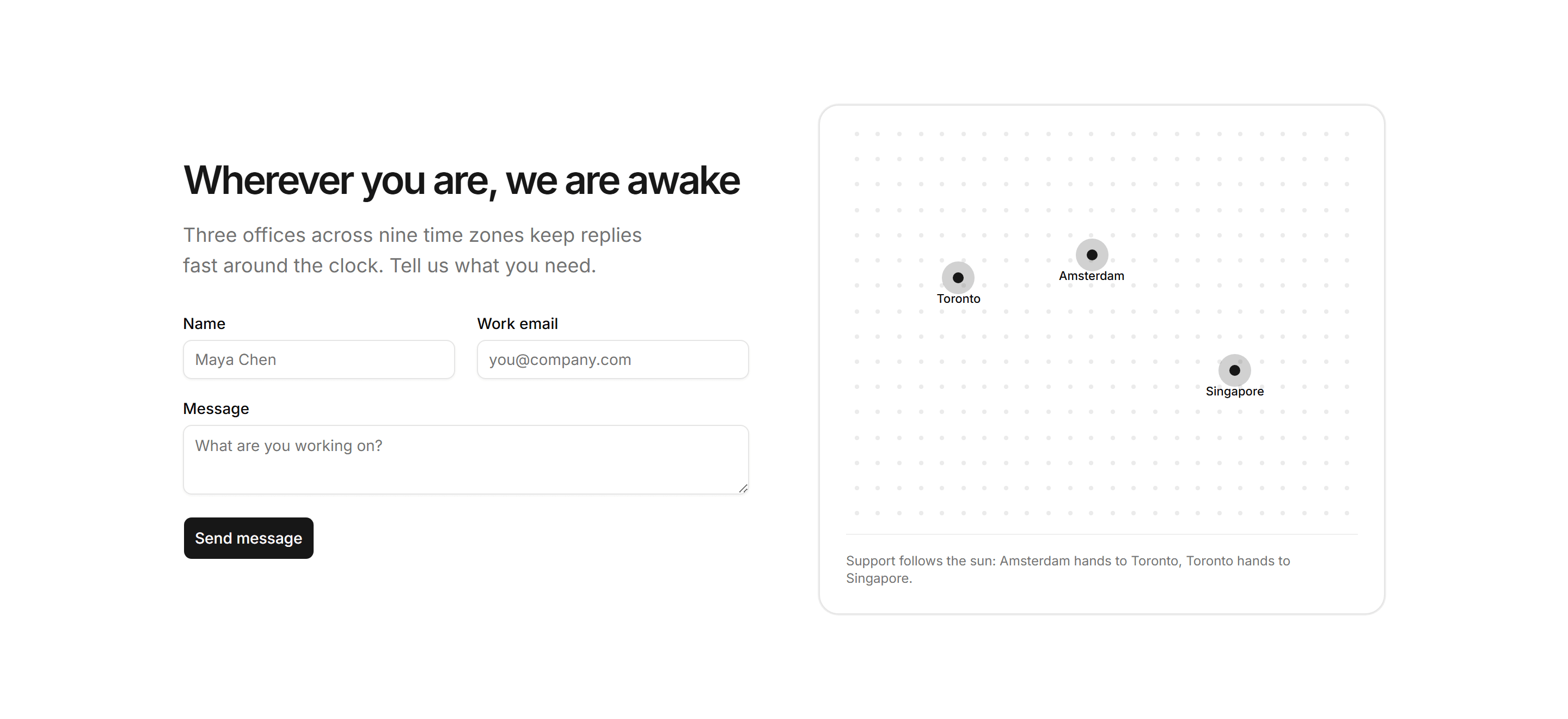 Marketing Contact: Form With Map Mockup