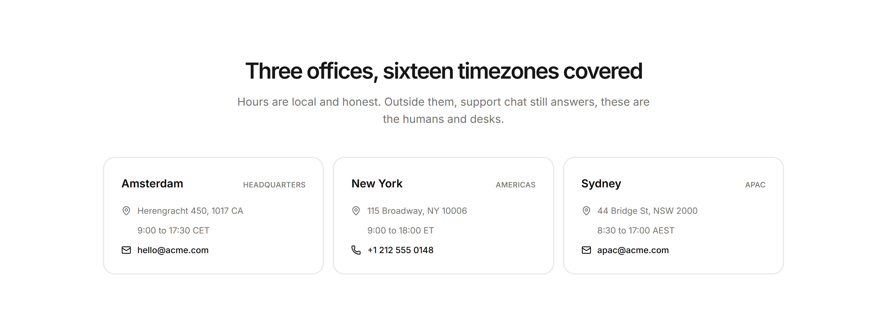 Marketing Contact: Regional Offices Grid