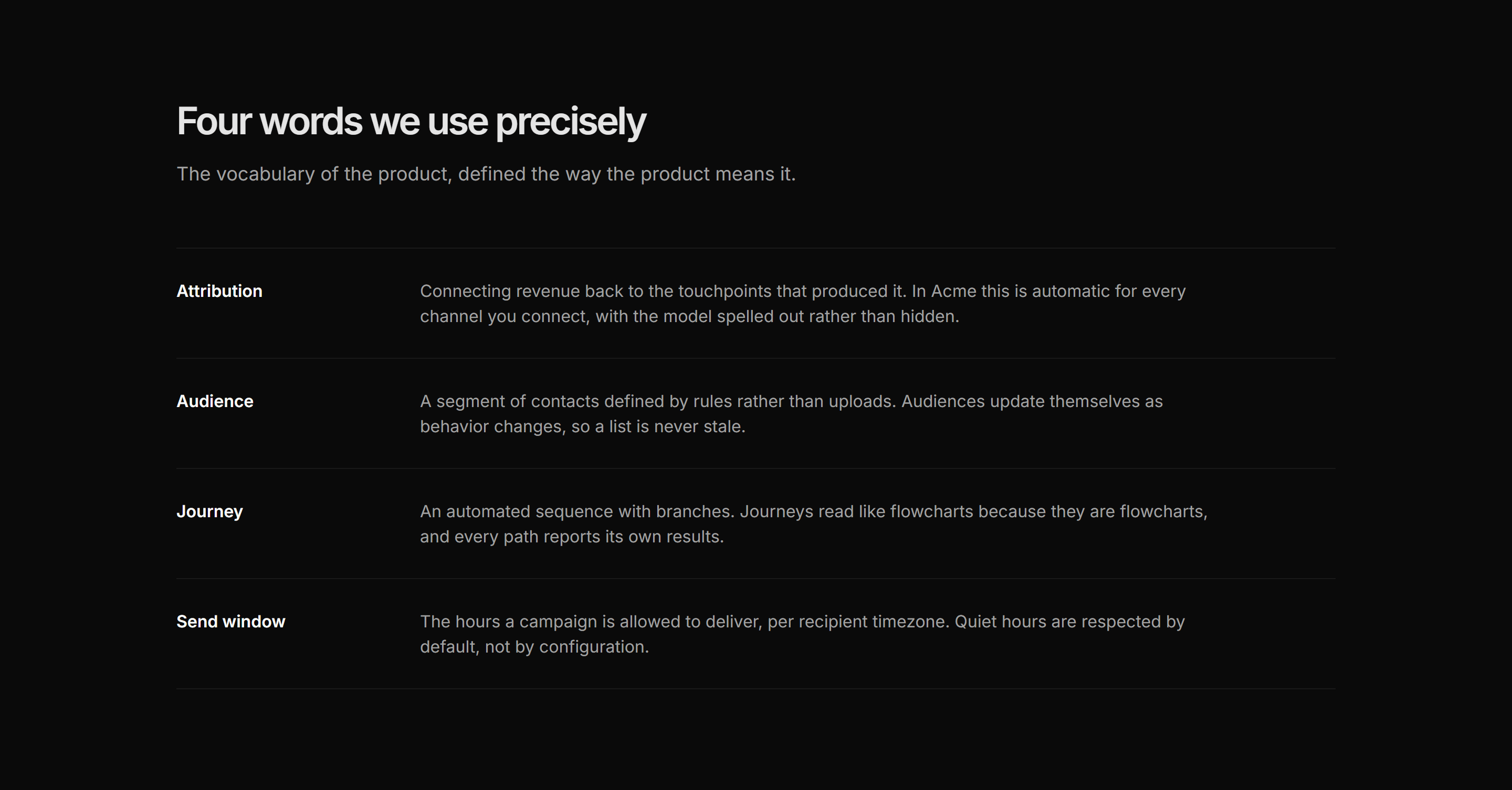 Marketing Content: Definition List Section