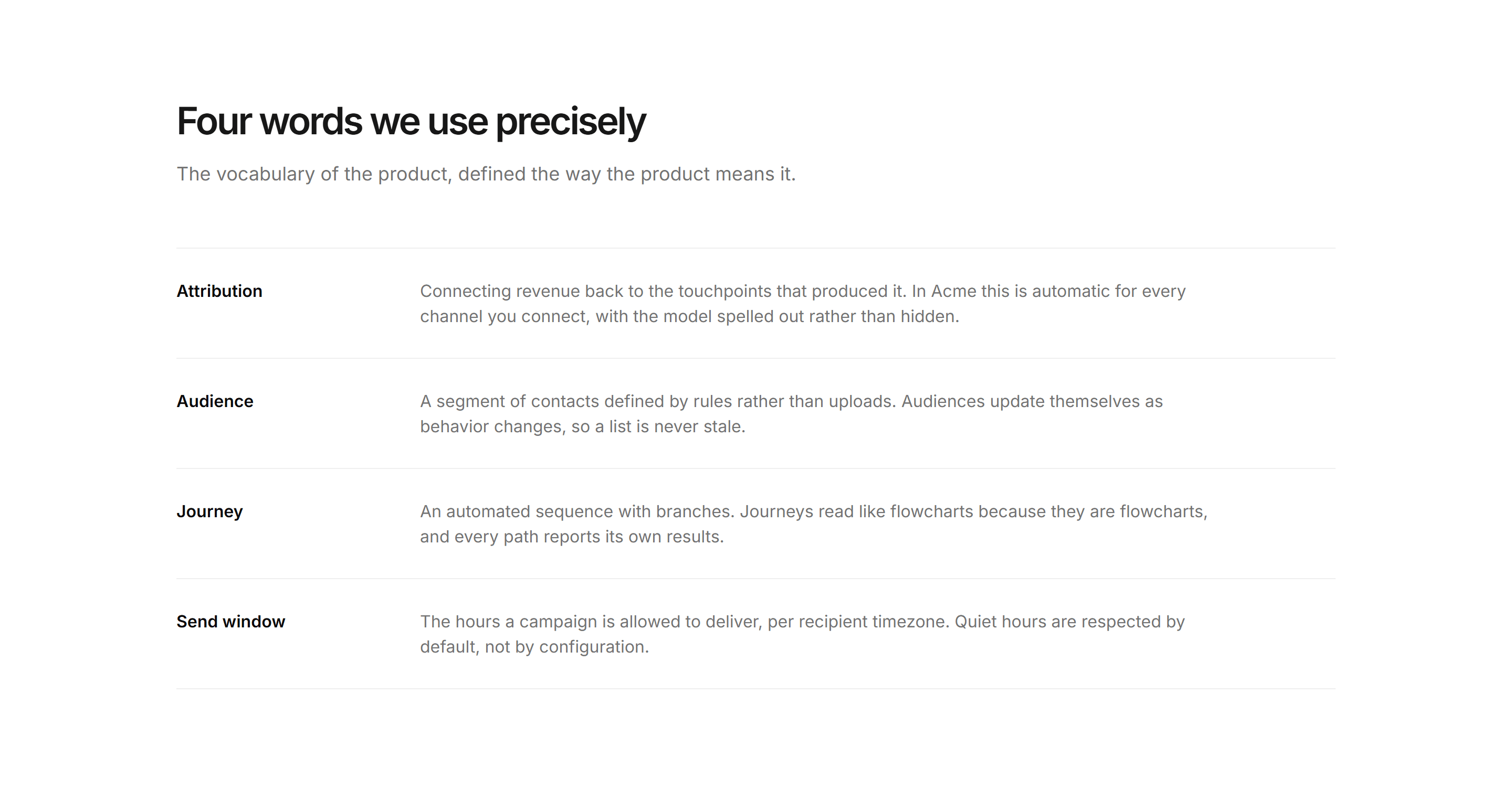 Marketing Content: Definition List Section
