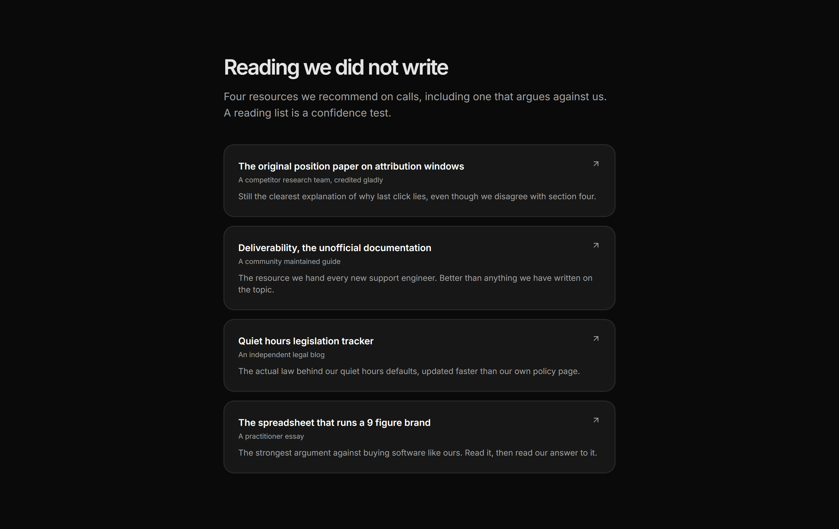 Marketing Content: Reading List Cards