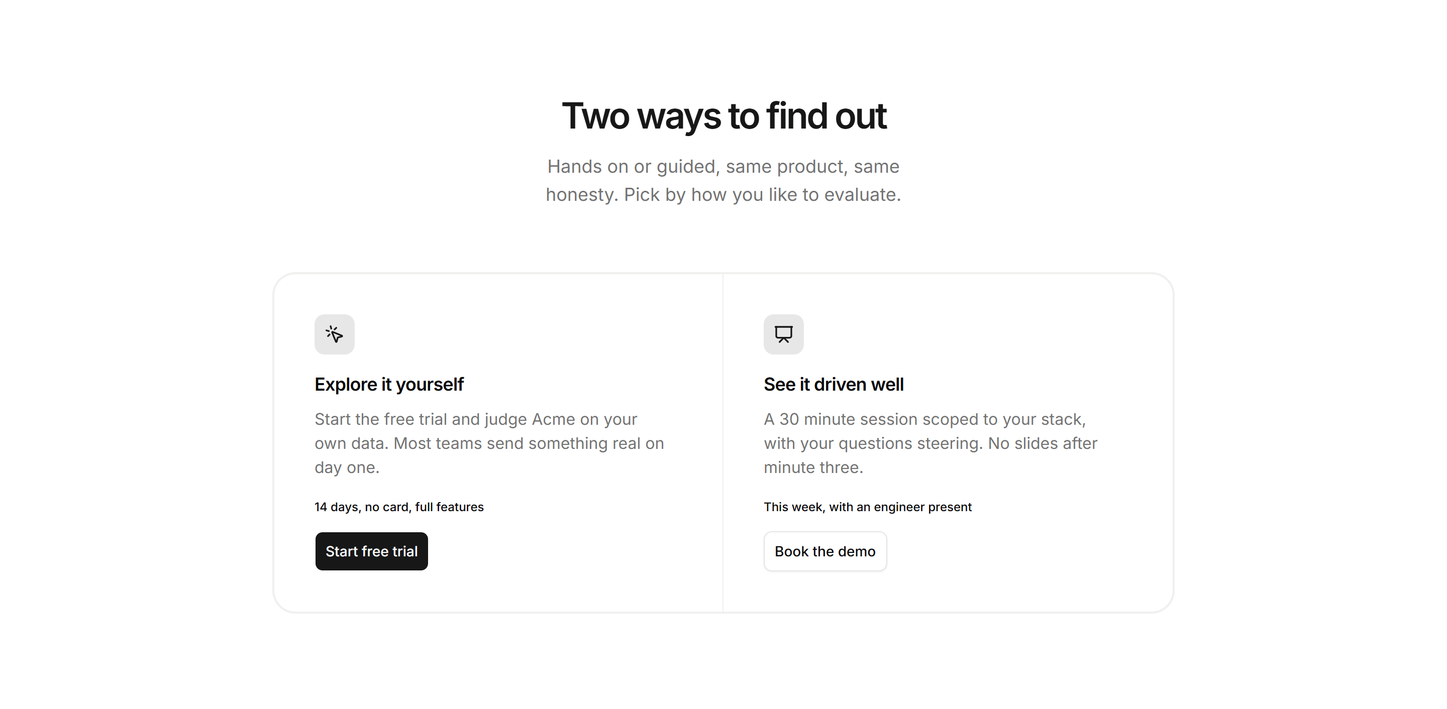 Marketing CTA: Trial Vs Demo Split