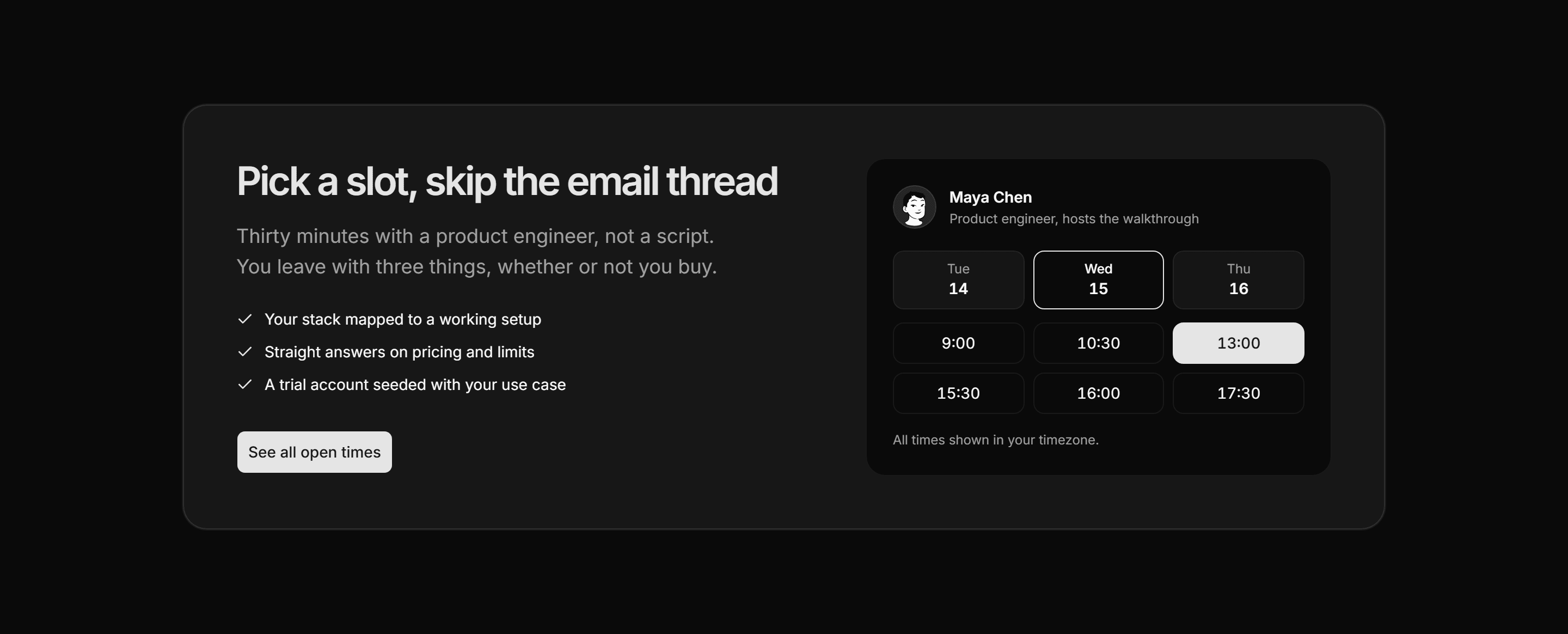 Marketing CTA: With Booking Slots