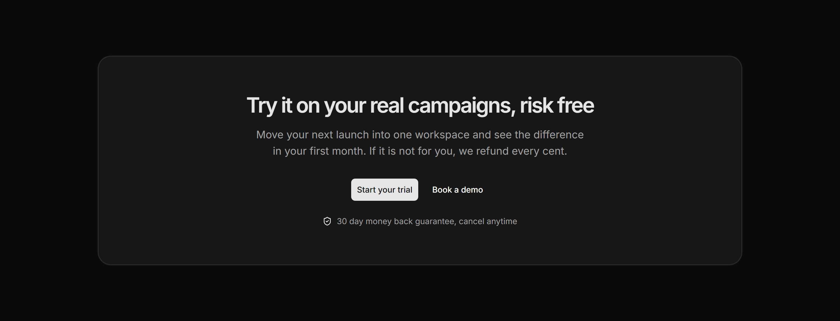 Marketing CTA: With Guarantee