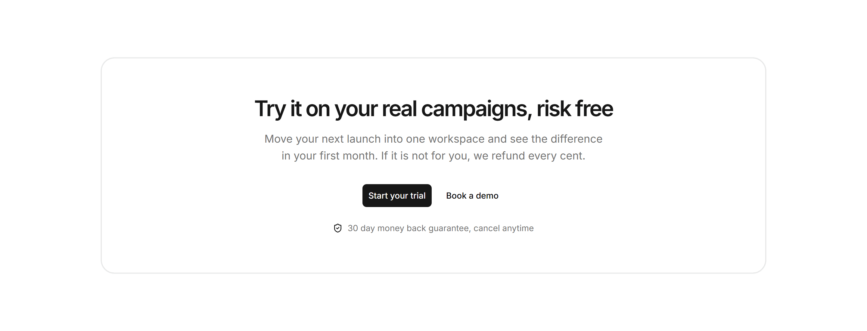 Marketing CTA: With Guarantee