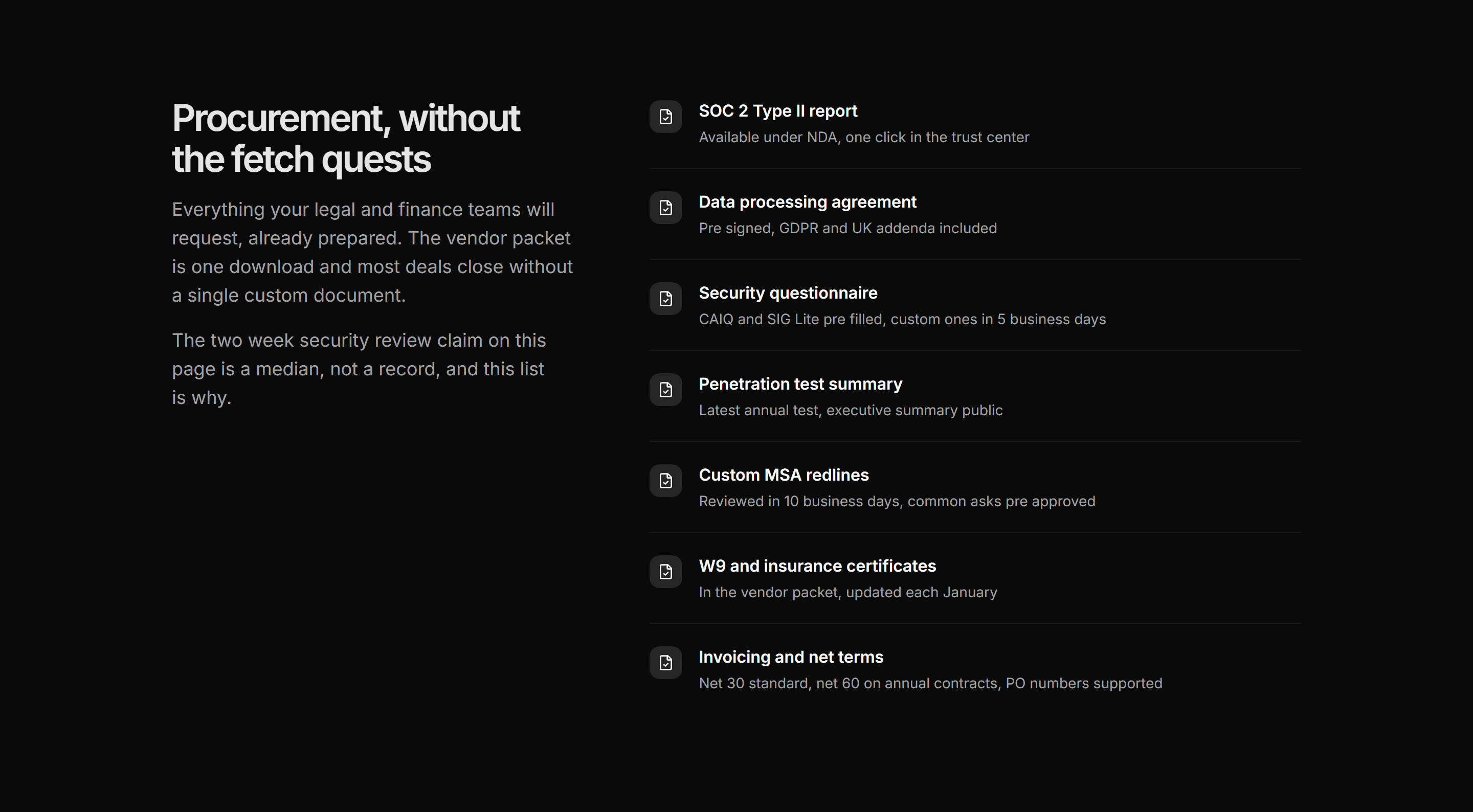 Marketing Enterprise: Procurement Checklist