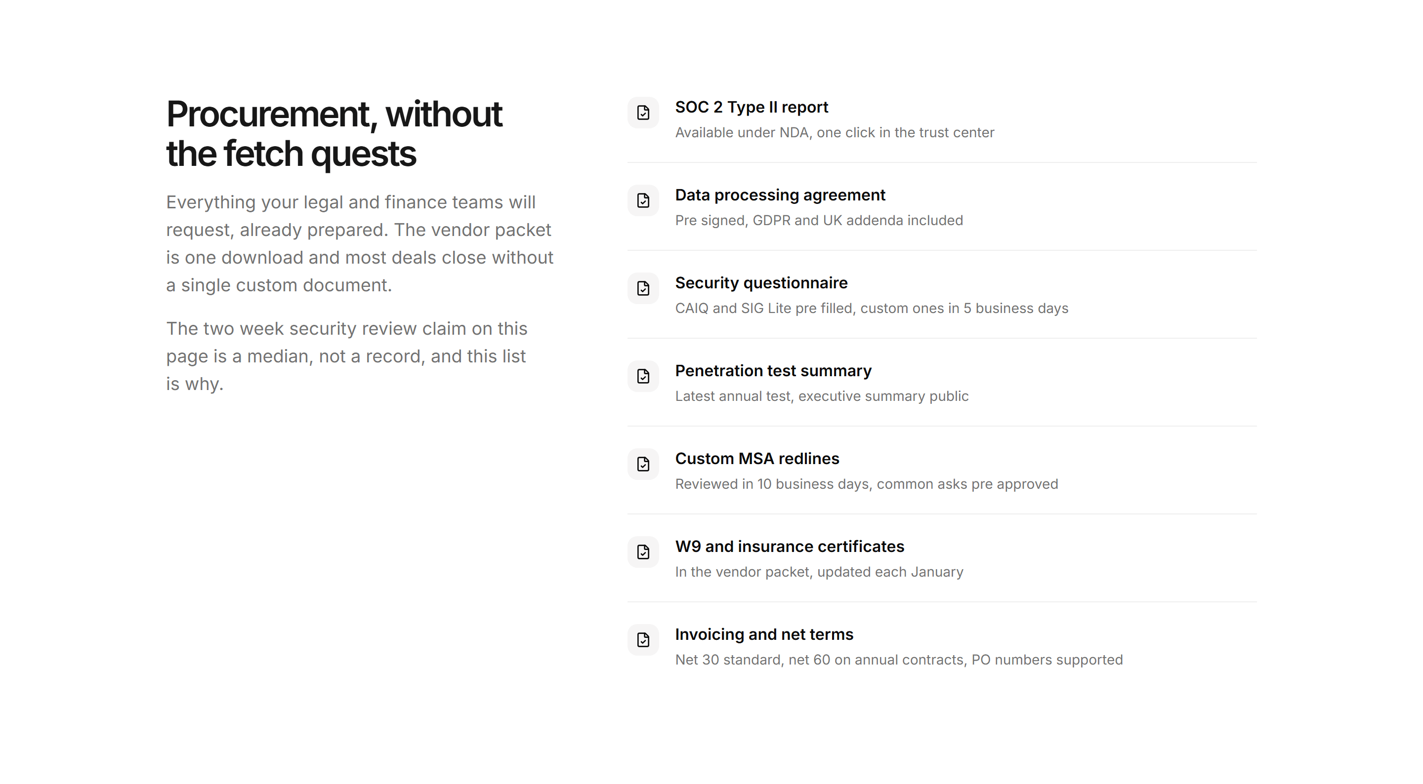 Marketing Enterprise: Procurement Checklist