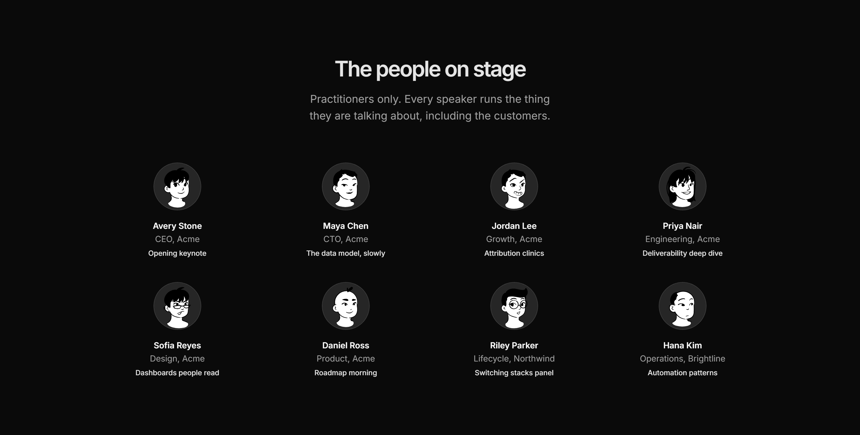 Marketing Event: Speakers Grid