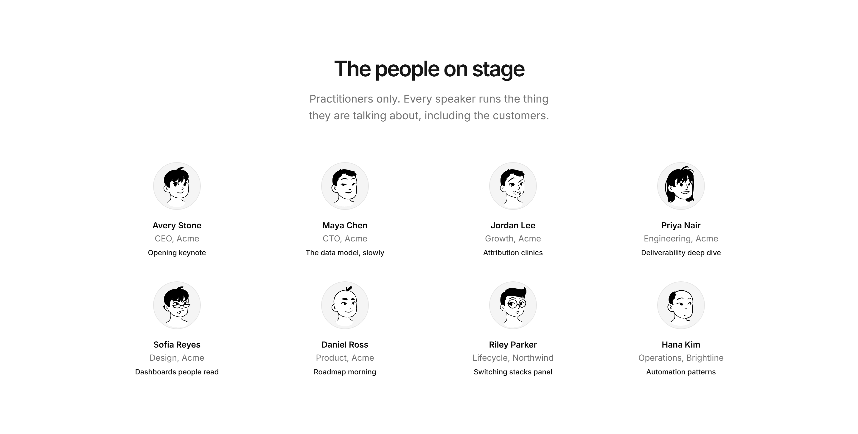 Marketing Event: Speakers Grid