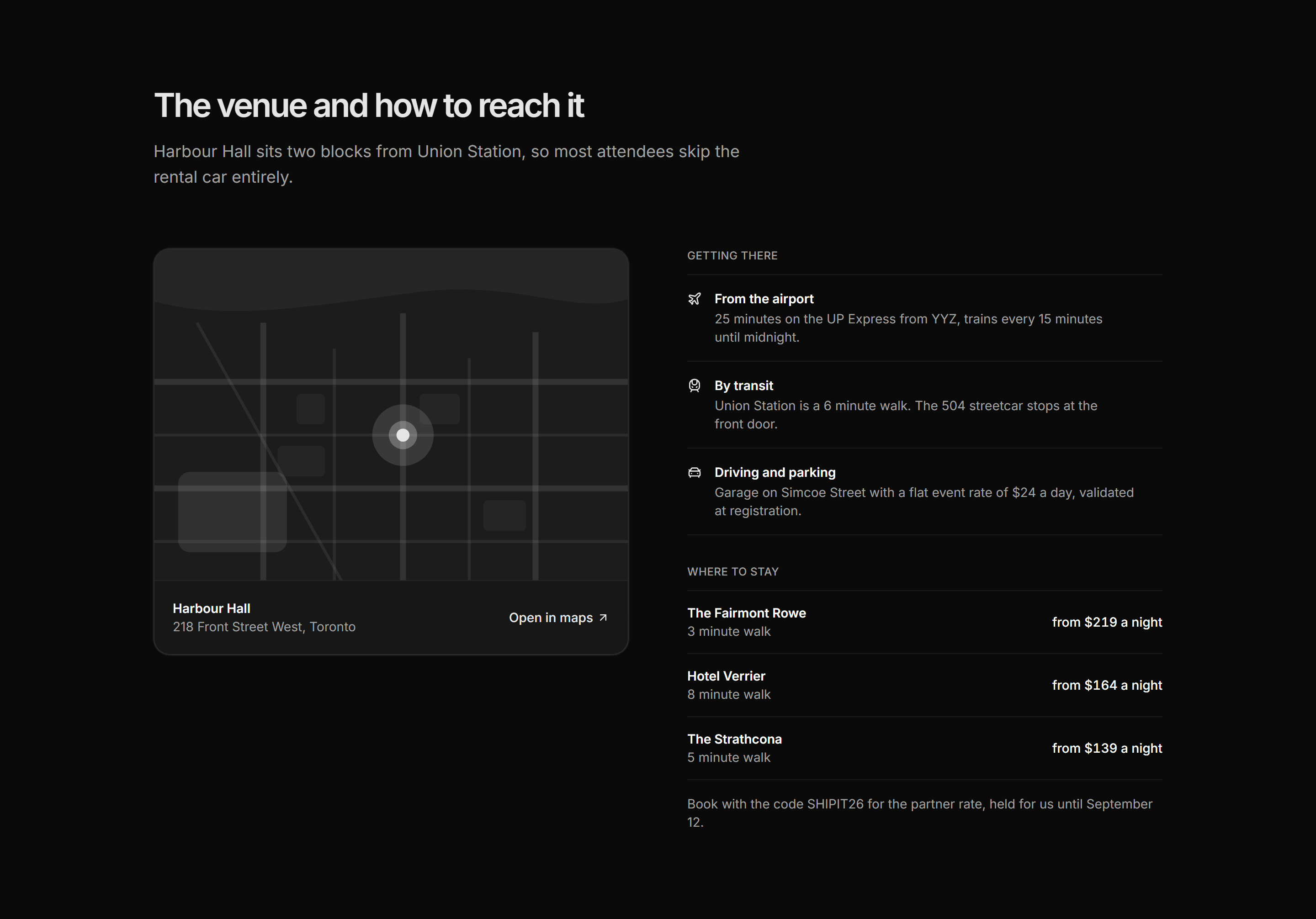 Marketing Event: Venue Travel Split