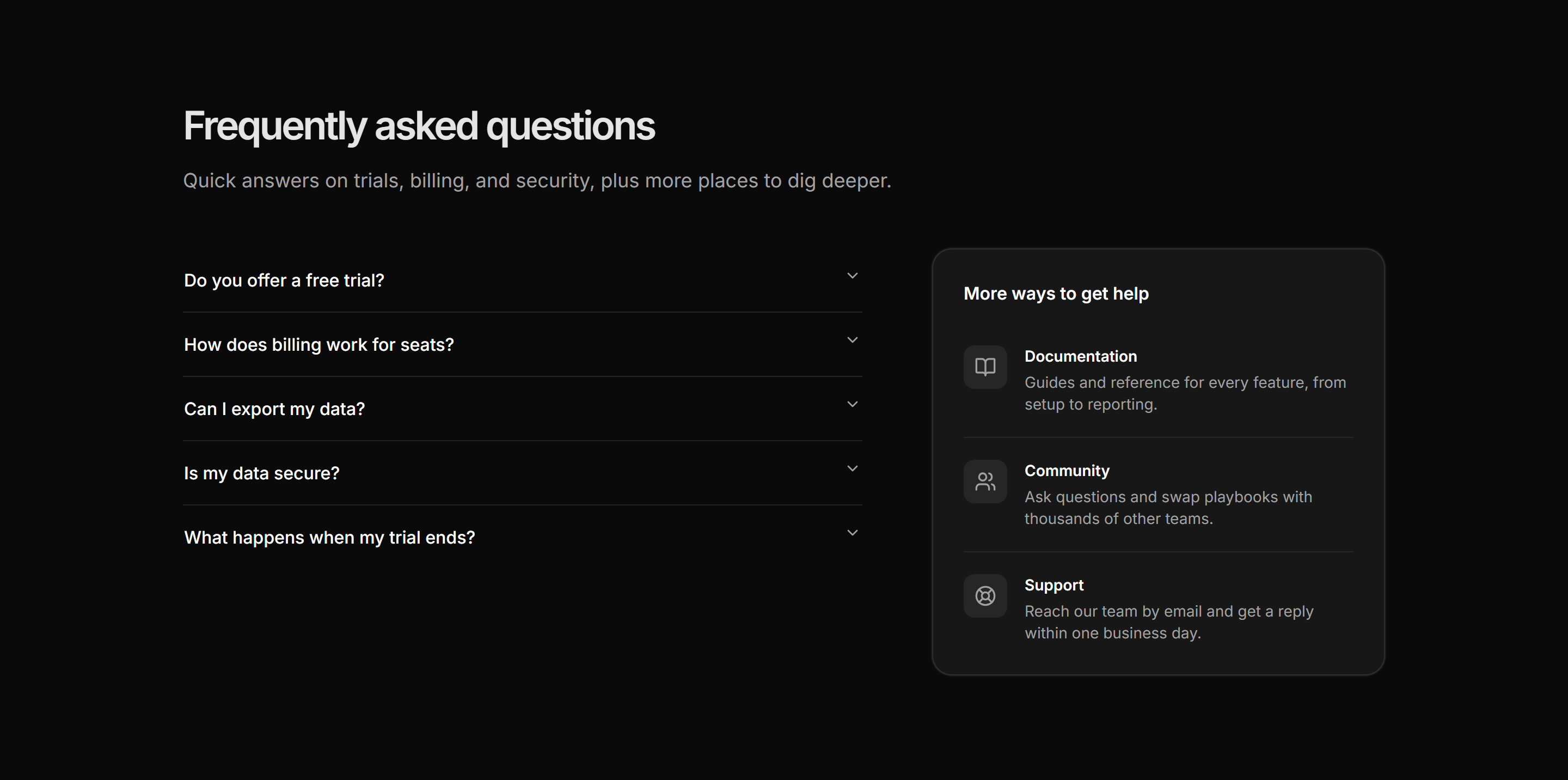 Marketing FAQ: Accordion With Links