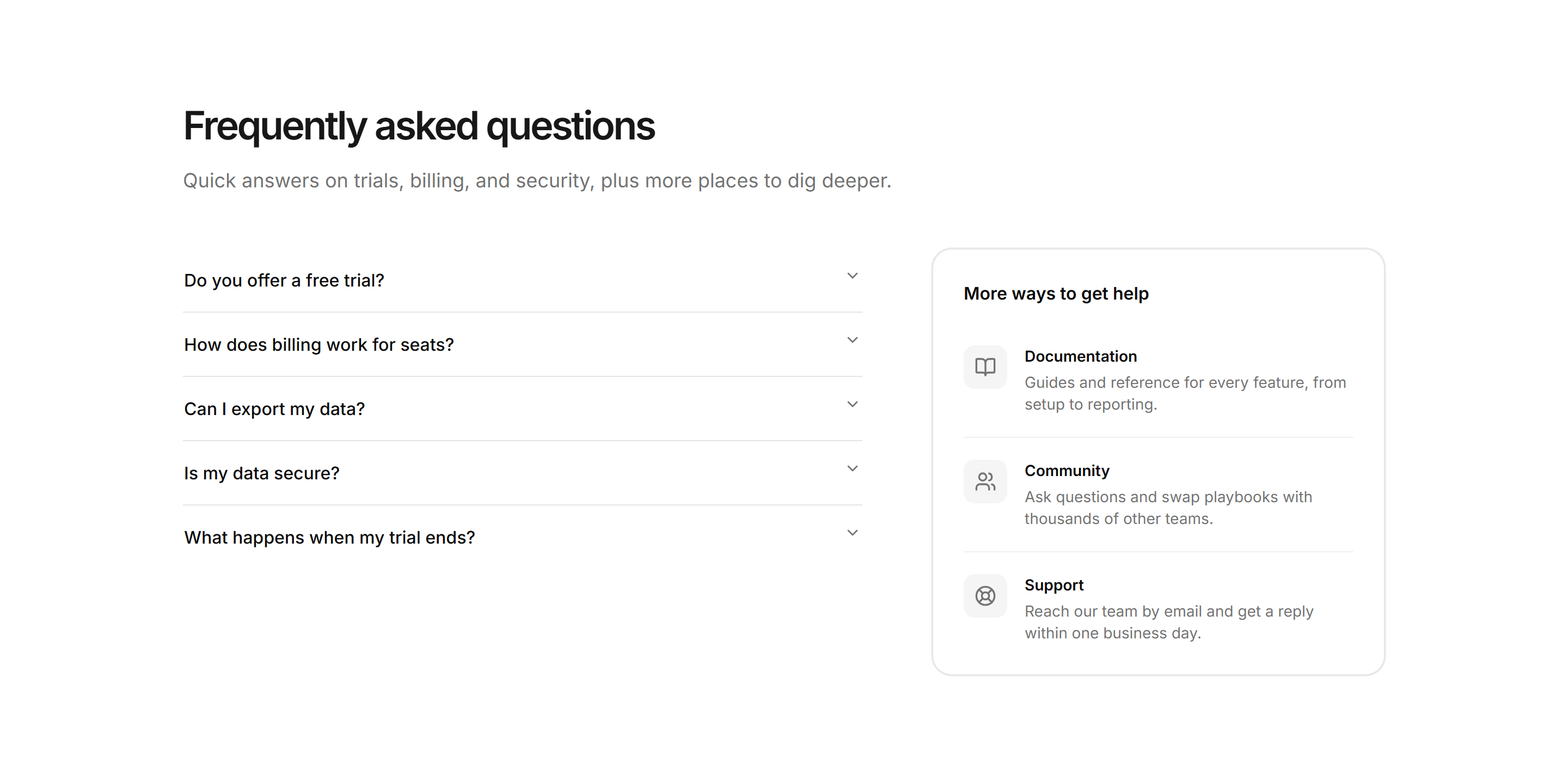 Marketing FAQ: Accordion With Links