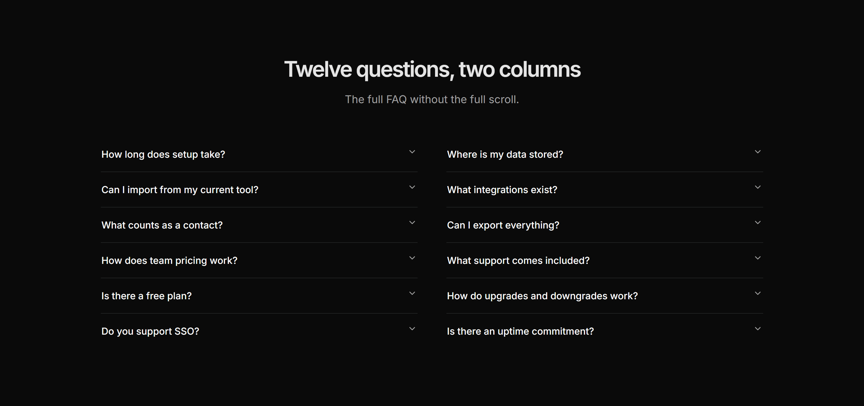 Marketing FAQ: Faq Accordion Two Col