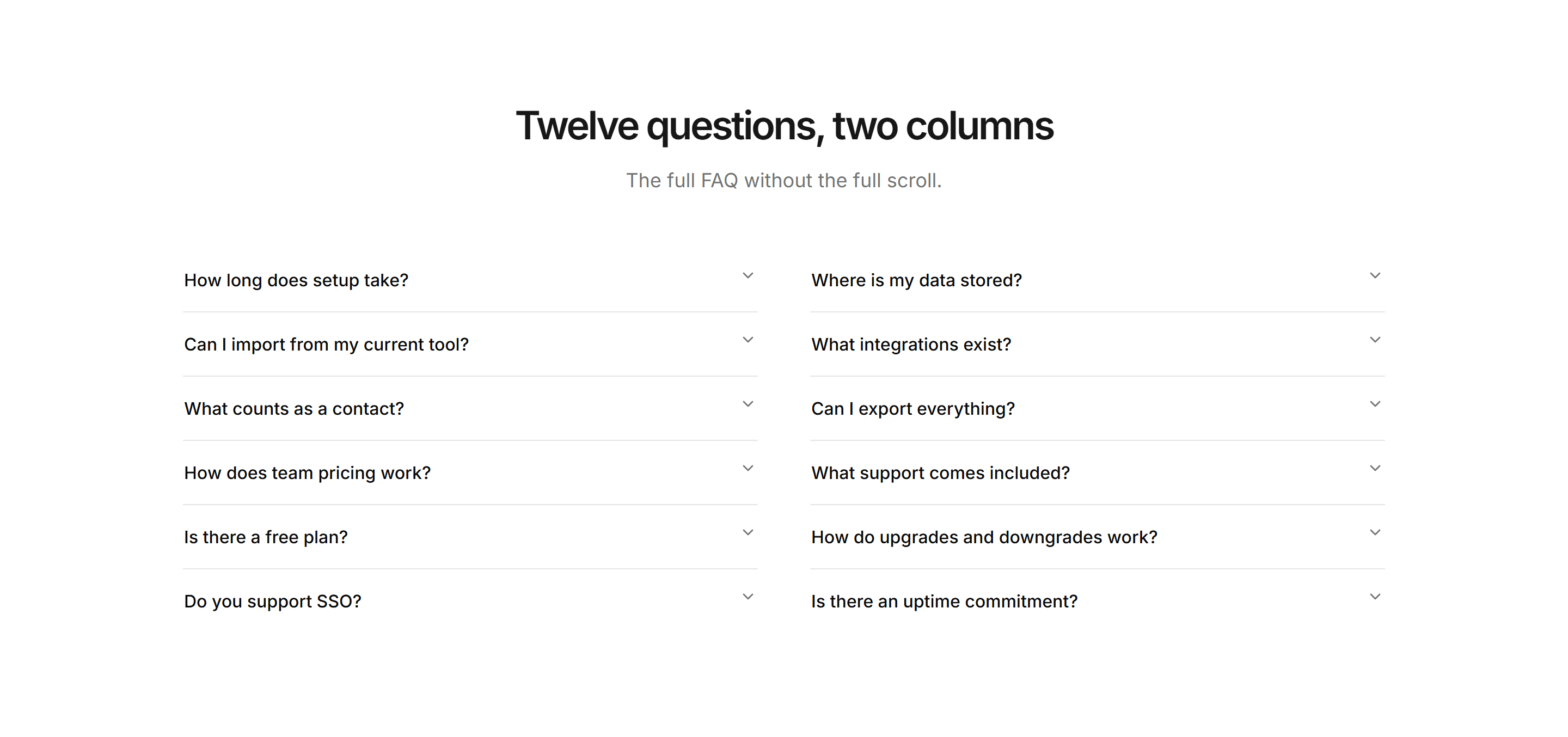 Marketing FAQ: Faq Accordion Two Col