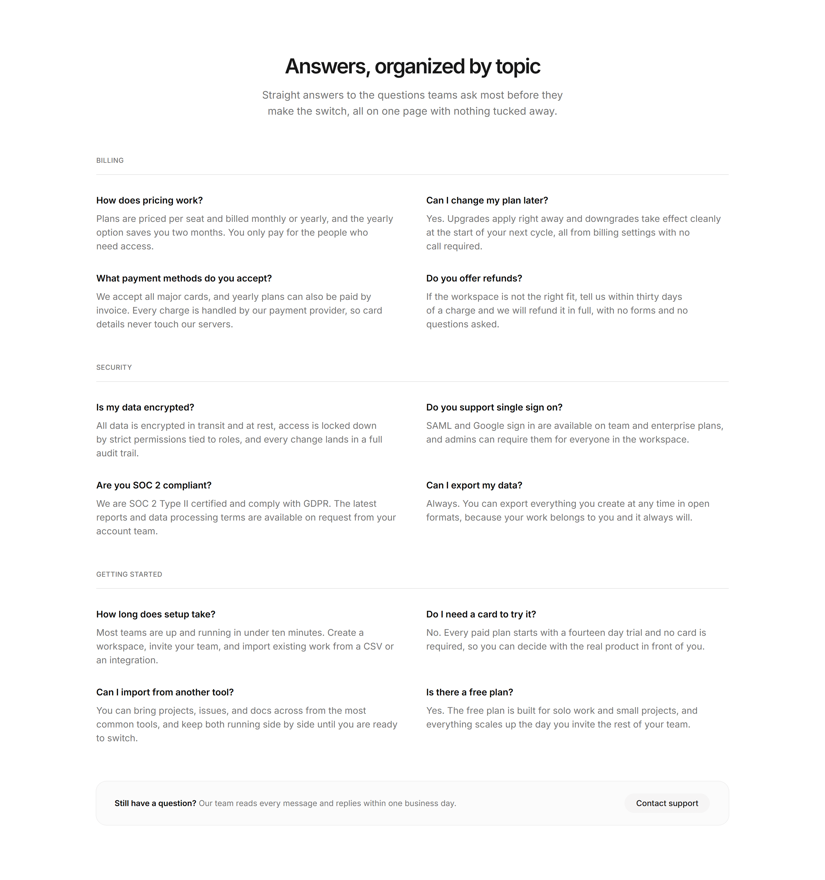 Marketing FAQ: Topic Columns
