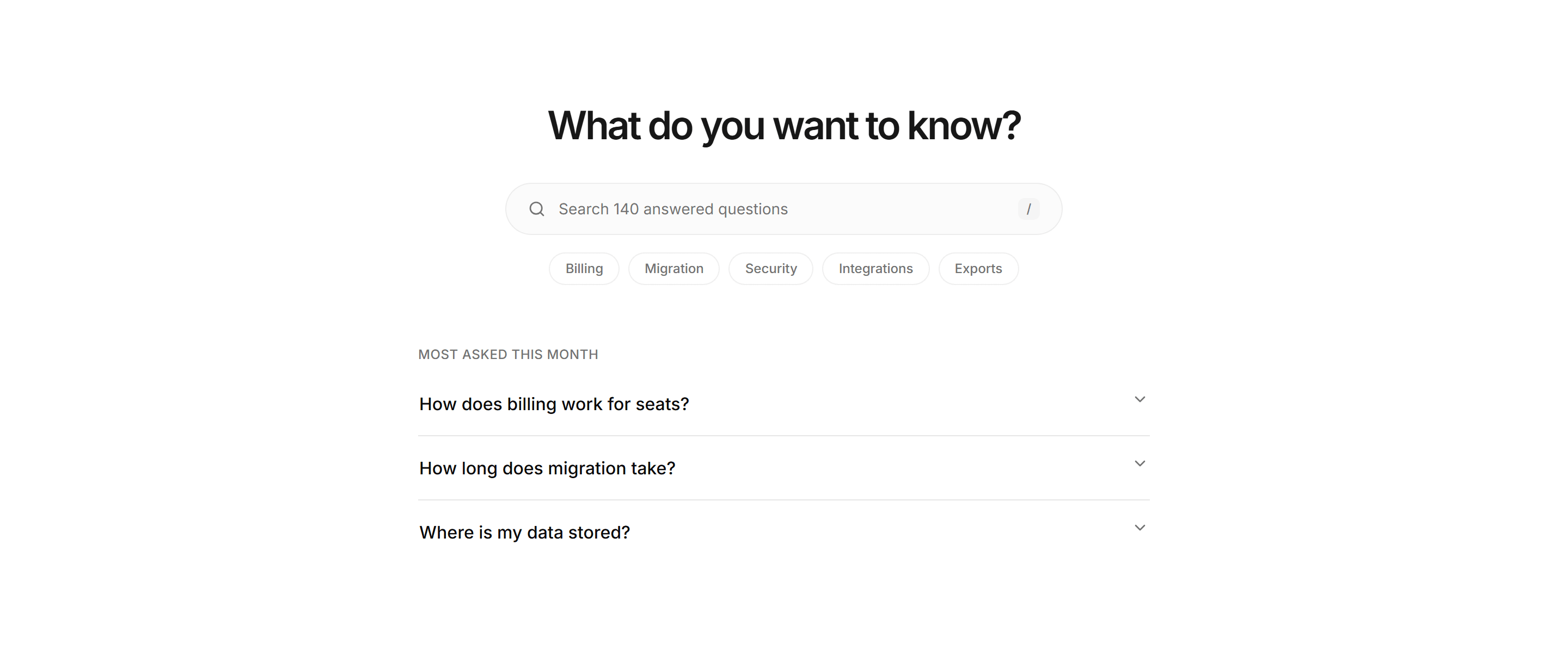 Marketing FAQ: With Search Bar