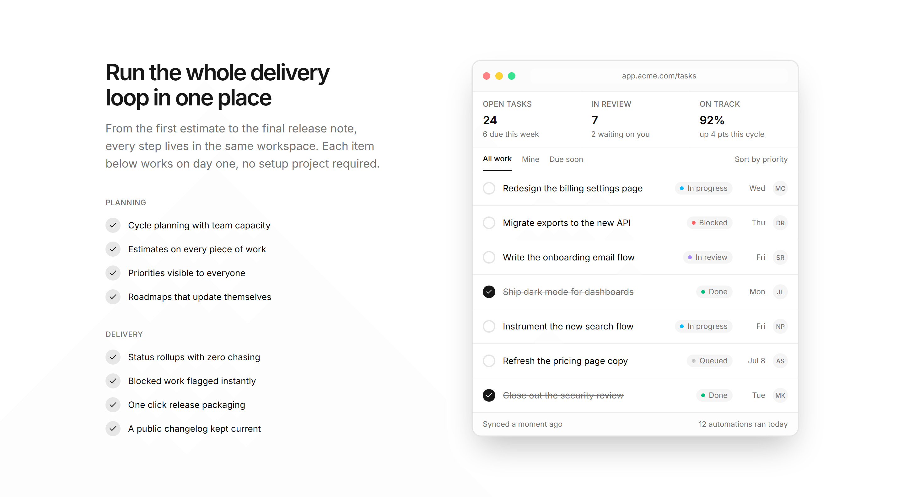 Marketing Feature: Checklist Split