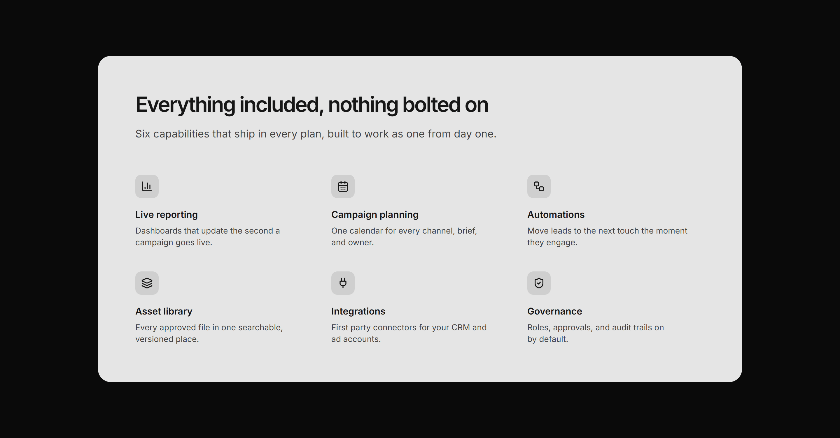 Marketing Pro Feature: Solid Panel Grid